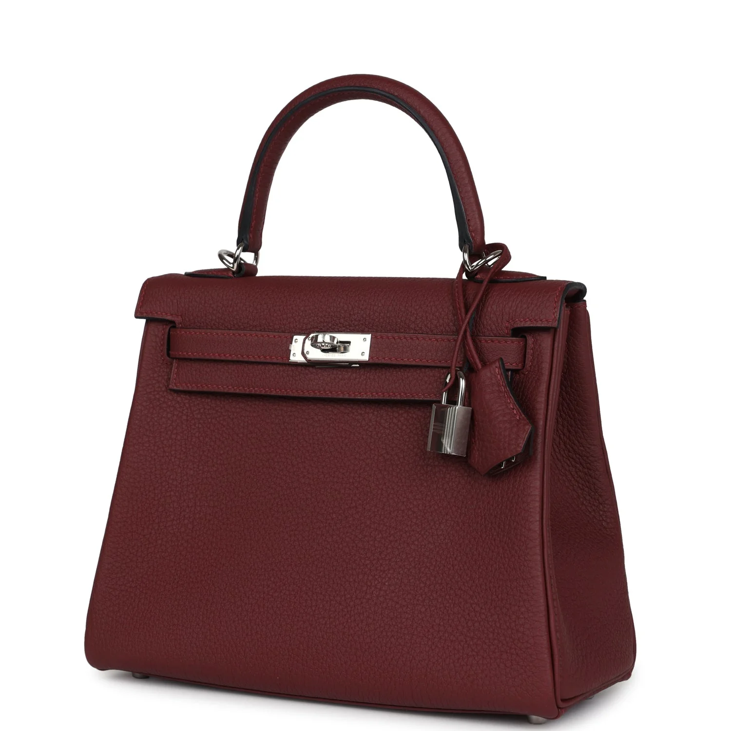 Replicate Hermes Kelly Retourne 25 Rouge H Togo Palladium Hardware(1:1 replica)