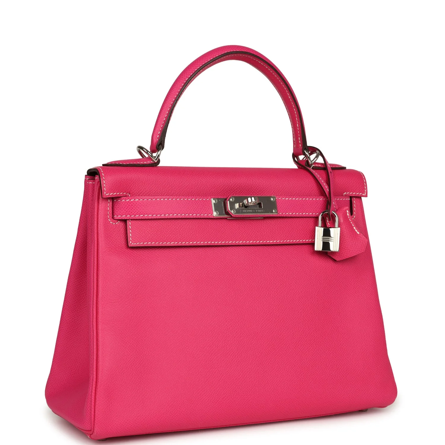 Replicate Hermes Kelly Retourne 28 Rose Tyrien Candy Epsom Palladium Hardware(1:1 replica)