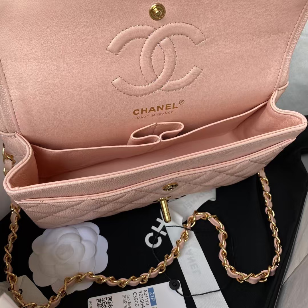 Replicate Chanel Small Classic Handbag Caviar Gold Hardware(1:1 replica)
