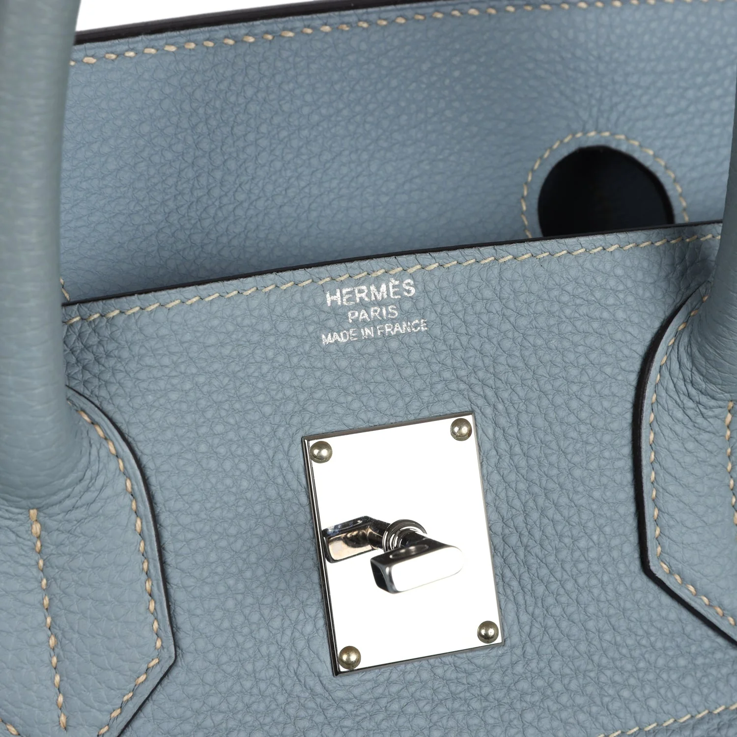 Replicate Hermes Birkin HAC 40 Bleu Lin Togo Palladium Hardware(1:1 replica)