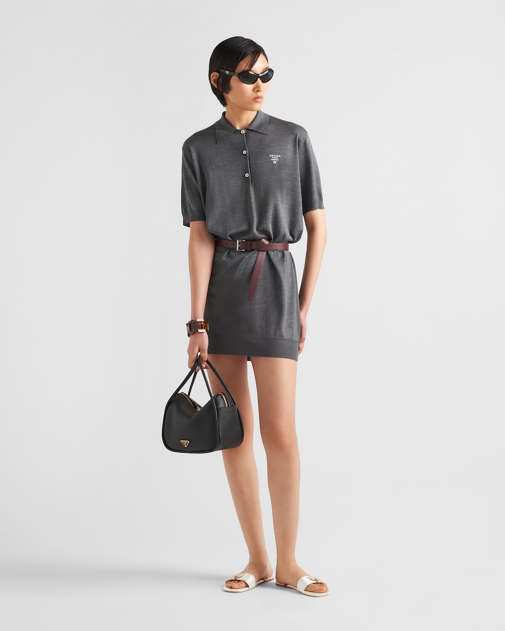 Replicate Prada Darling Leather Handbag(1:1 replica)