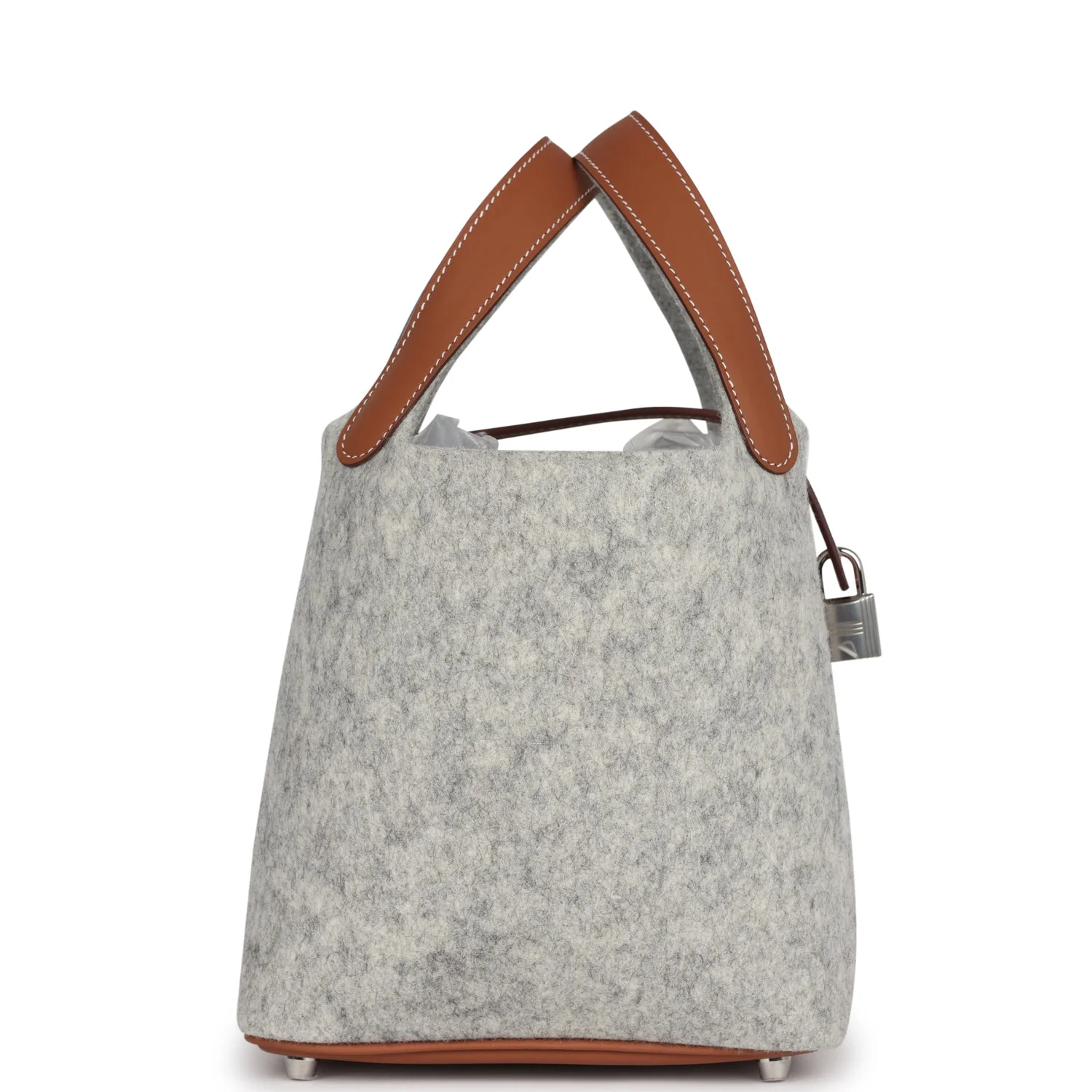 Replicate Hermes Picotin Lock 18 Gris Clair Feutre and Gold Swift Palladium Hardware(1:1 replica)