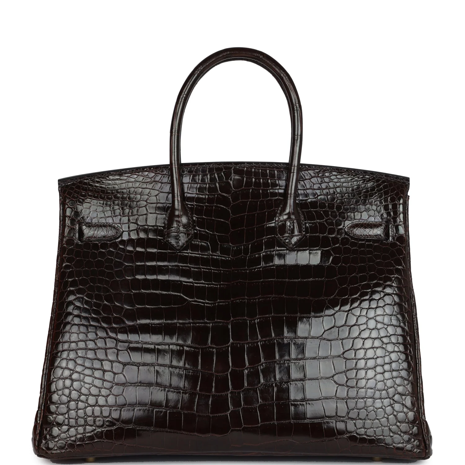 Replicate Hermes Birkin 35 Cocaon Shiny Porosus Crocodile Gold Hardware(1:1 replica)