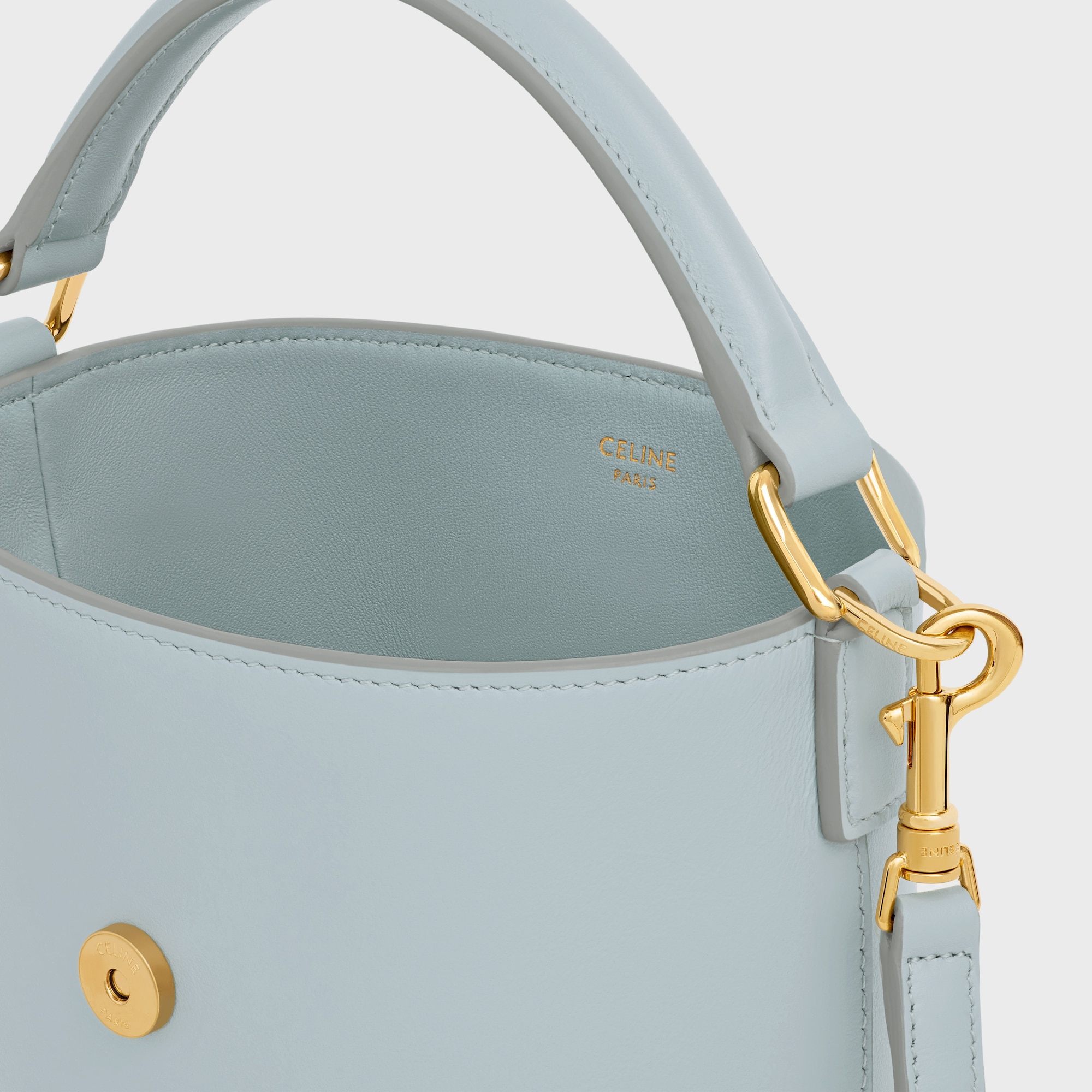 Replicate MINI BUCKET LOUISE IN SMOOTH CALFSKIN ICE BLUE(1:1 replica)