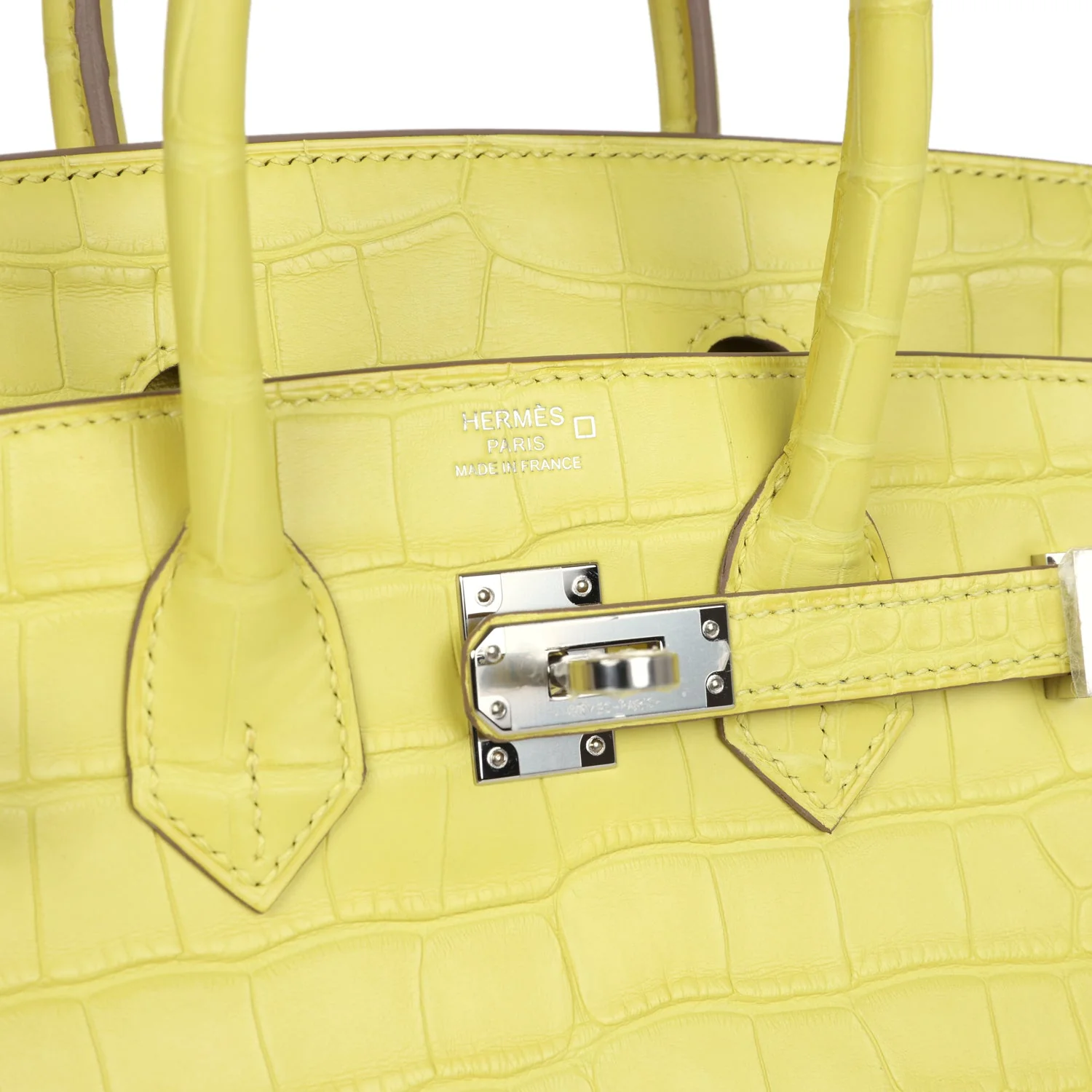 Replicate Hermes Birkin 25 Lime Matte Alligator Palladium Hardware(1:1 replica)
