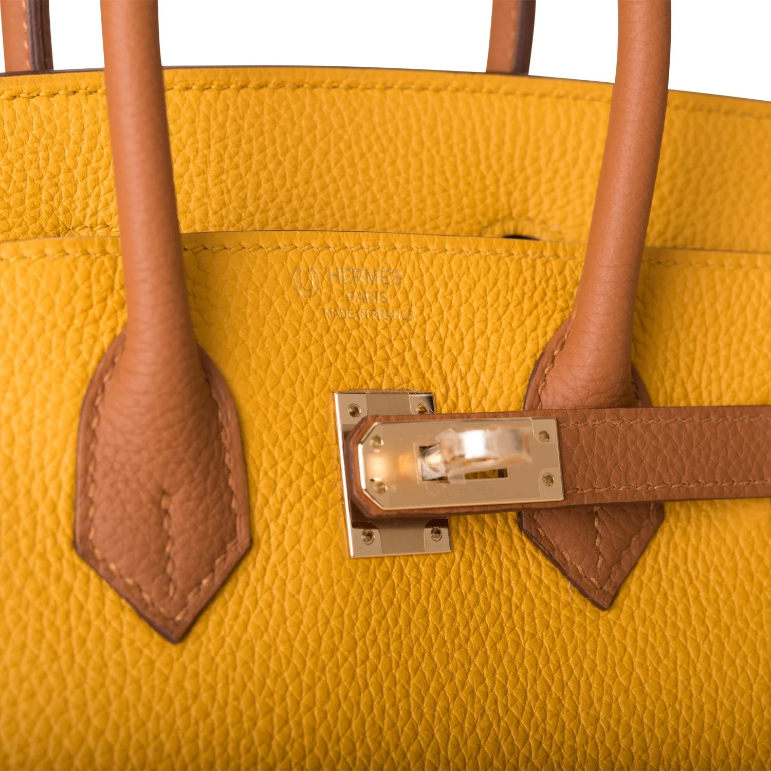 Replicate Hermes Special Order (HSS) Birkin 25 Jaune Ambre and Gold Togo Permabrass Hardware(1:1 replica)