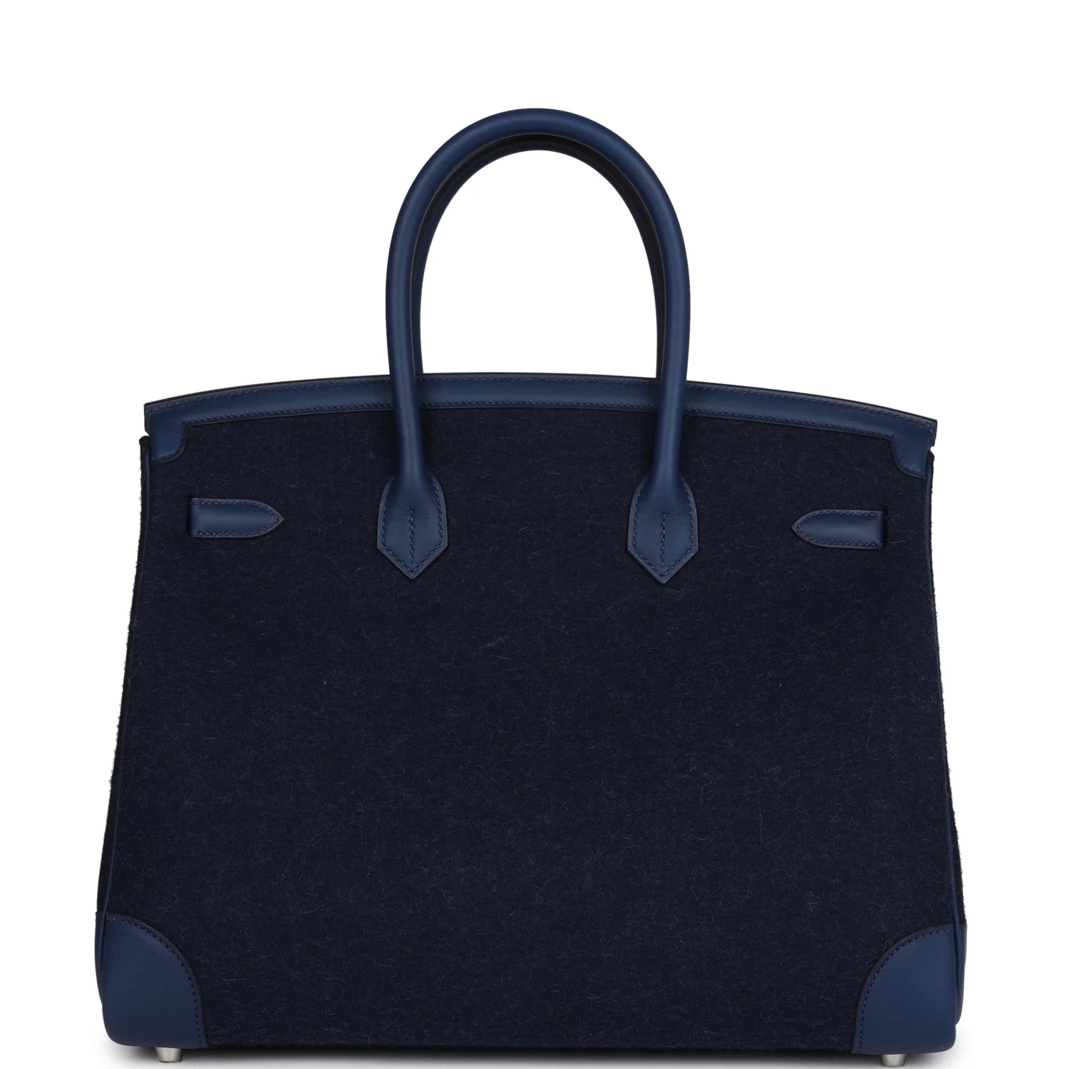 Replicate Hermes Birkin 35 Bleu Nuit Feutre Wool and Bleu De Malte Swift Palladium Hardware(1:1 replica)
