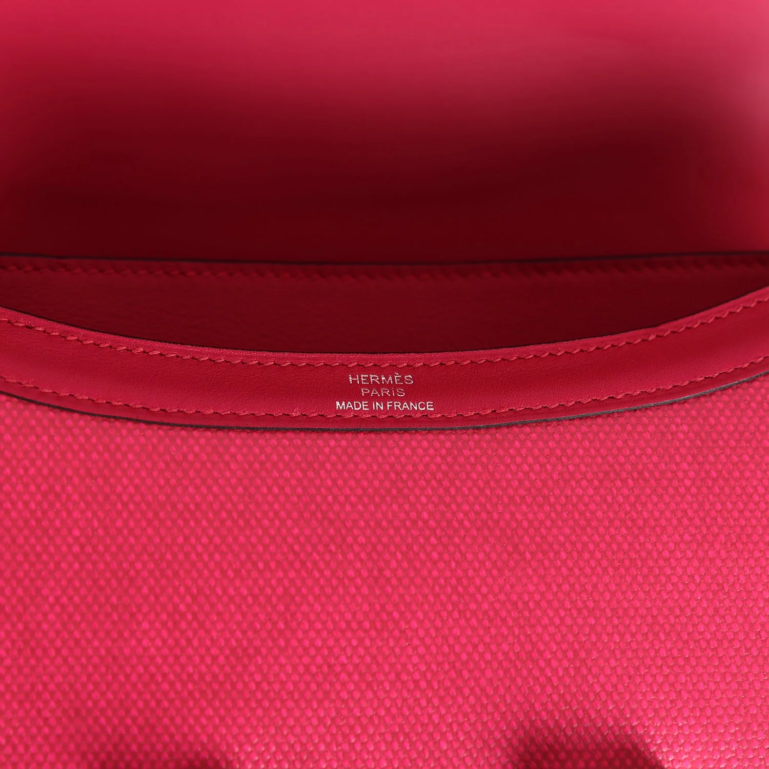 Replicate Hermes Constance 24 Rose Shocking and Ecru Toile H Berline and Framboise Swift Palladium Hardware(1:1 replica)