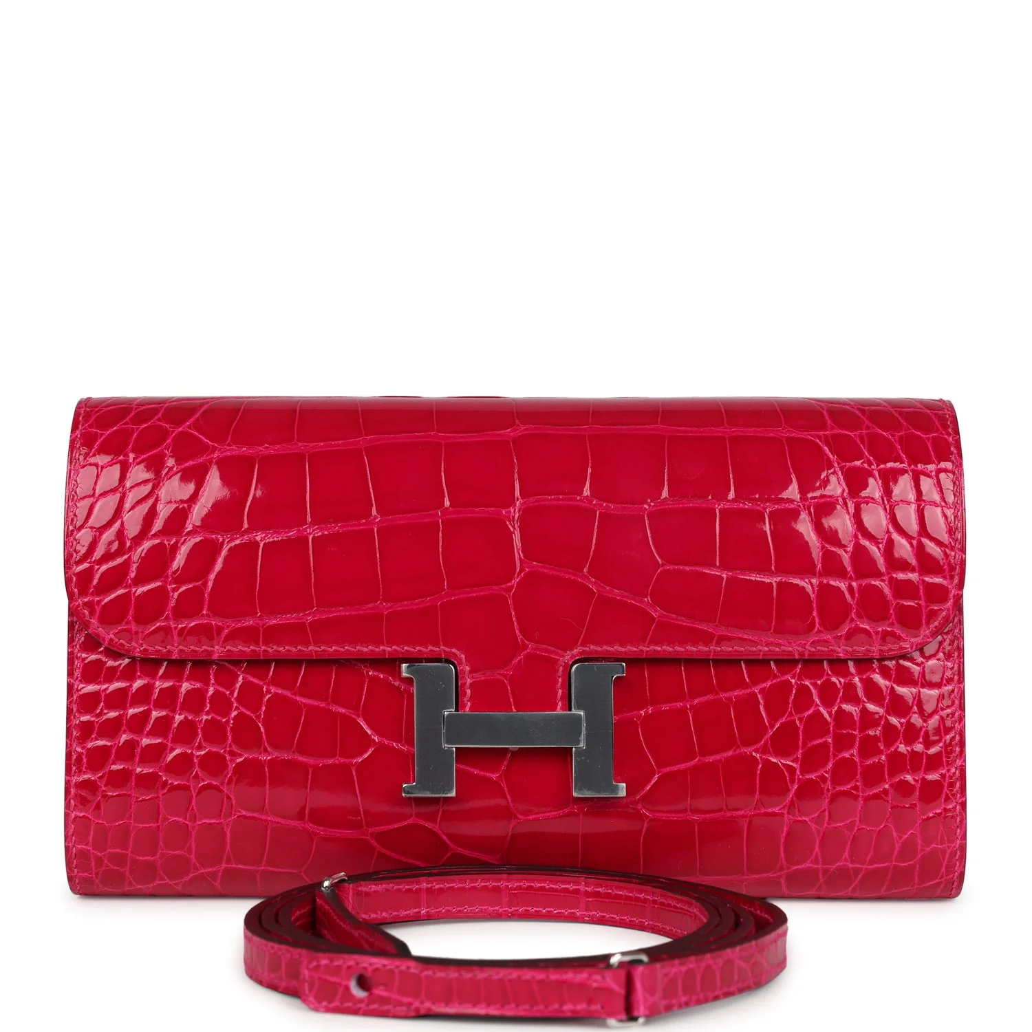 Replicate Hermes Constance Wallet To Go Rose Mexico Shiny Alligator Palladium Hardware(1:1 replica)