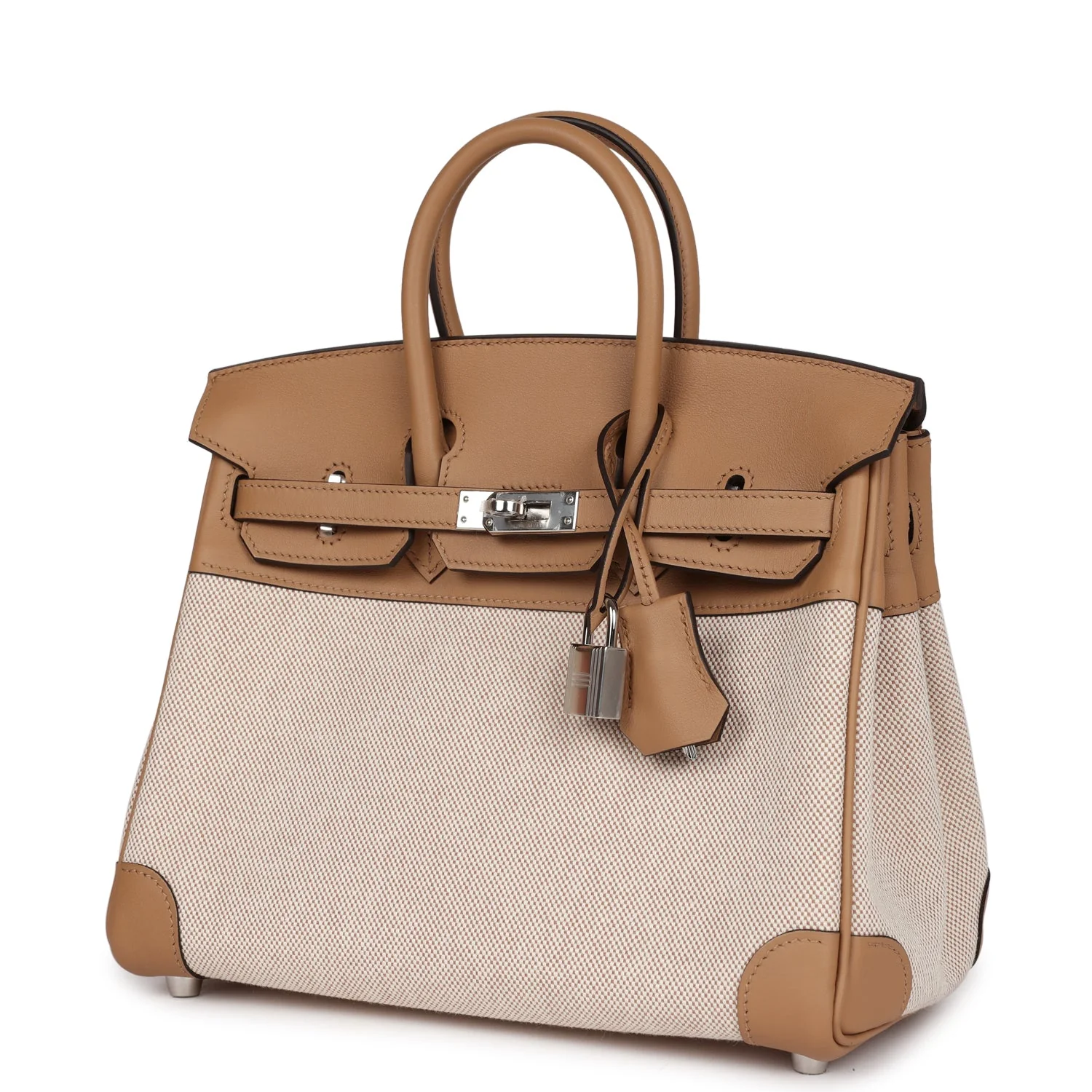 Replicate Hermes Birkin 25 Toile H and Chai Swift Palladium Hardware(1:1 replica)