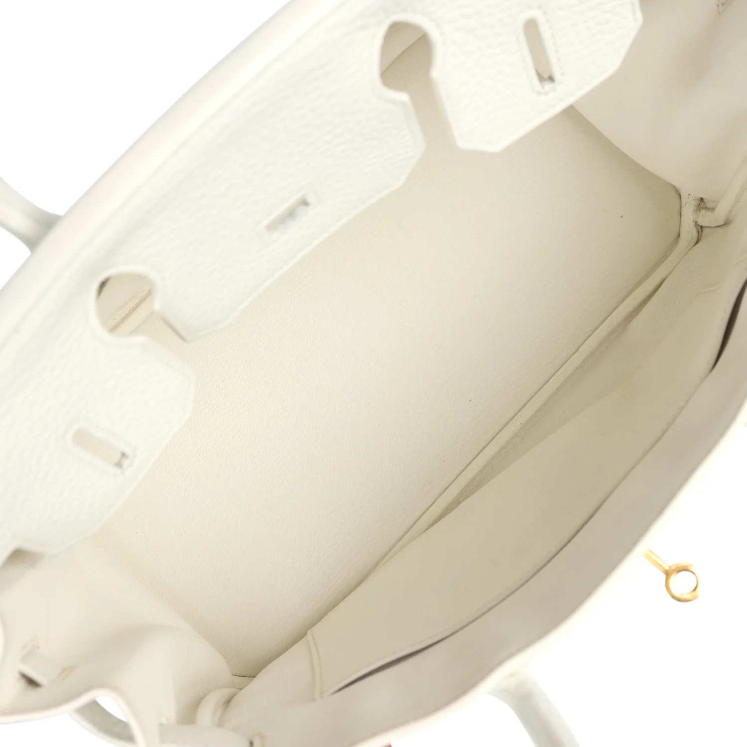 Replicate Hermes Birkin 30 White Clemence Gold Hardware(1:1 replica)