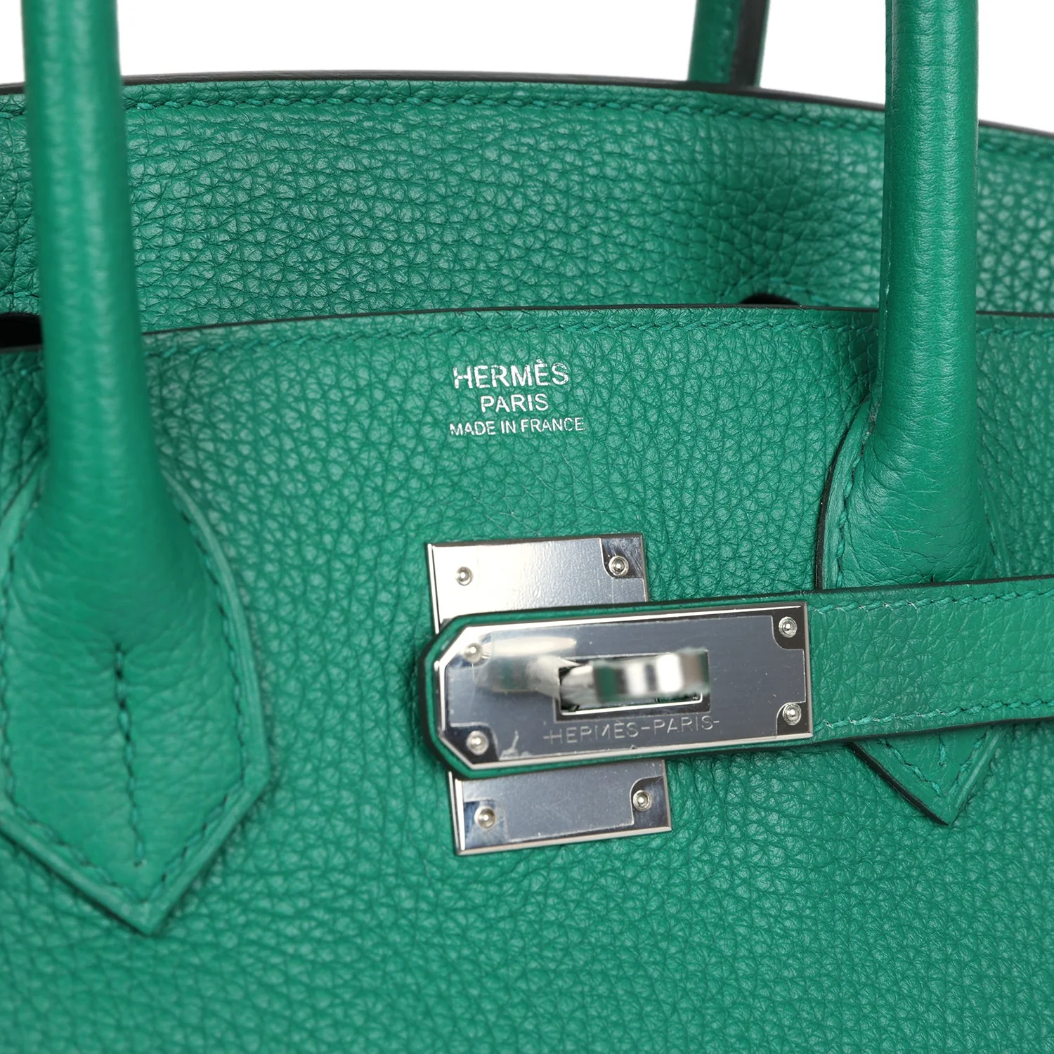 Replicate Hermes Birkin 30 Vert Vertigo Clemence Palladium Hardware(1:1 replica)