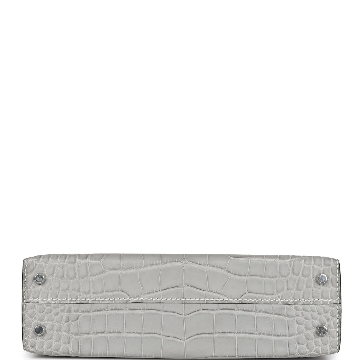 Replicate Hermes Special Order (HSS) Kelly Sellier 20 Gris Perle and Black Matte Alligator Palladium Hardware(1:1 replica)