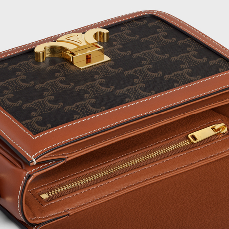 Replicate TEEN TRIOMPHE BAG IN TRIOMPHE CANVAS AND CALFSKIN TAN(1:1 replica)