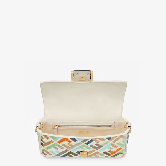 Replicate Baguette Canvas Bag With Multicolor FF Embroidery(1:1 replica)