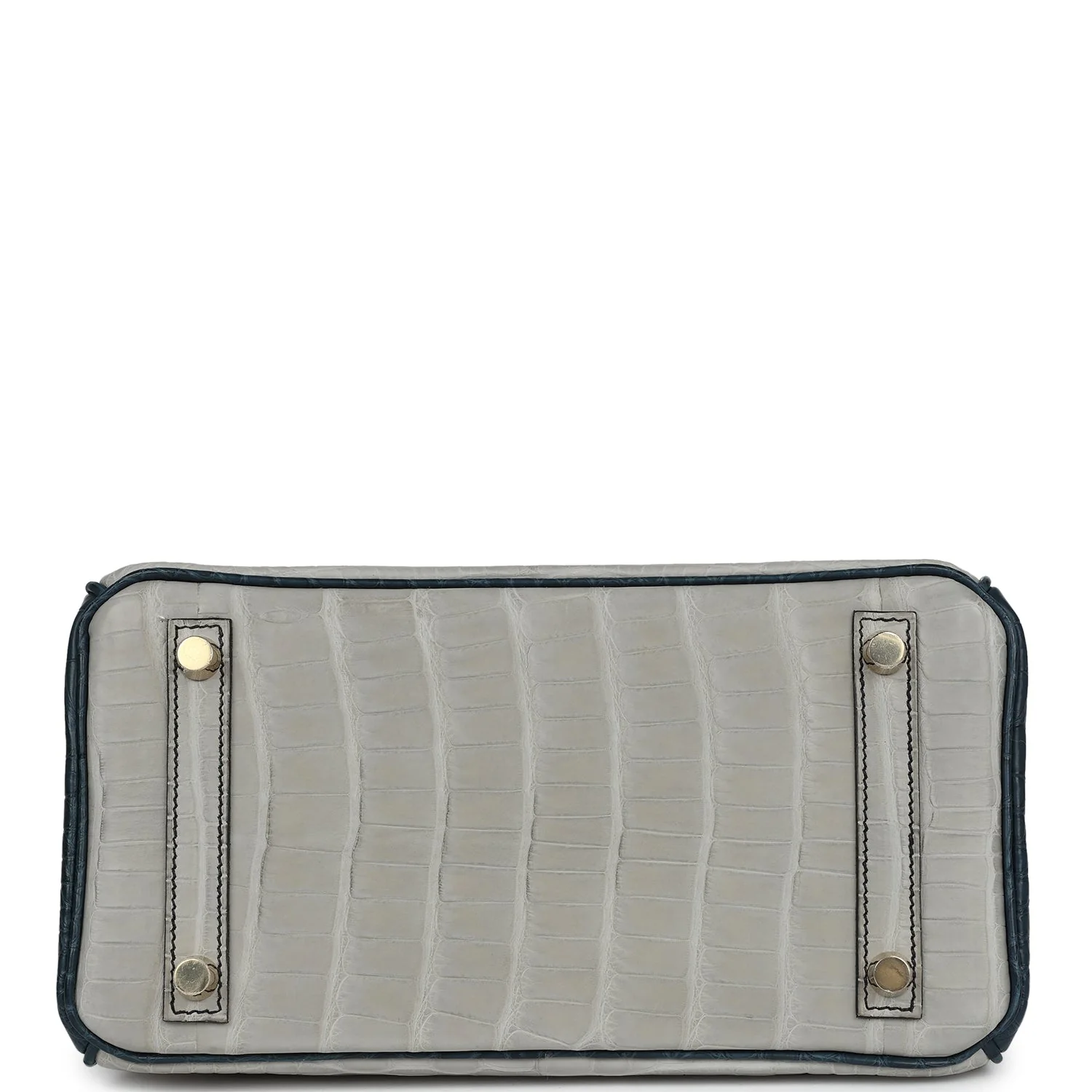 Replicate Hermes Special Order (HSS) Birkin 25 Gris Perle and Vert Rousseau Matte Alligator Brushed Gold Hardware(1:1 replica)