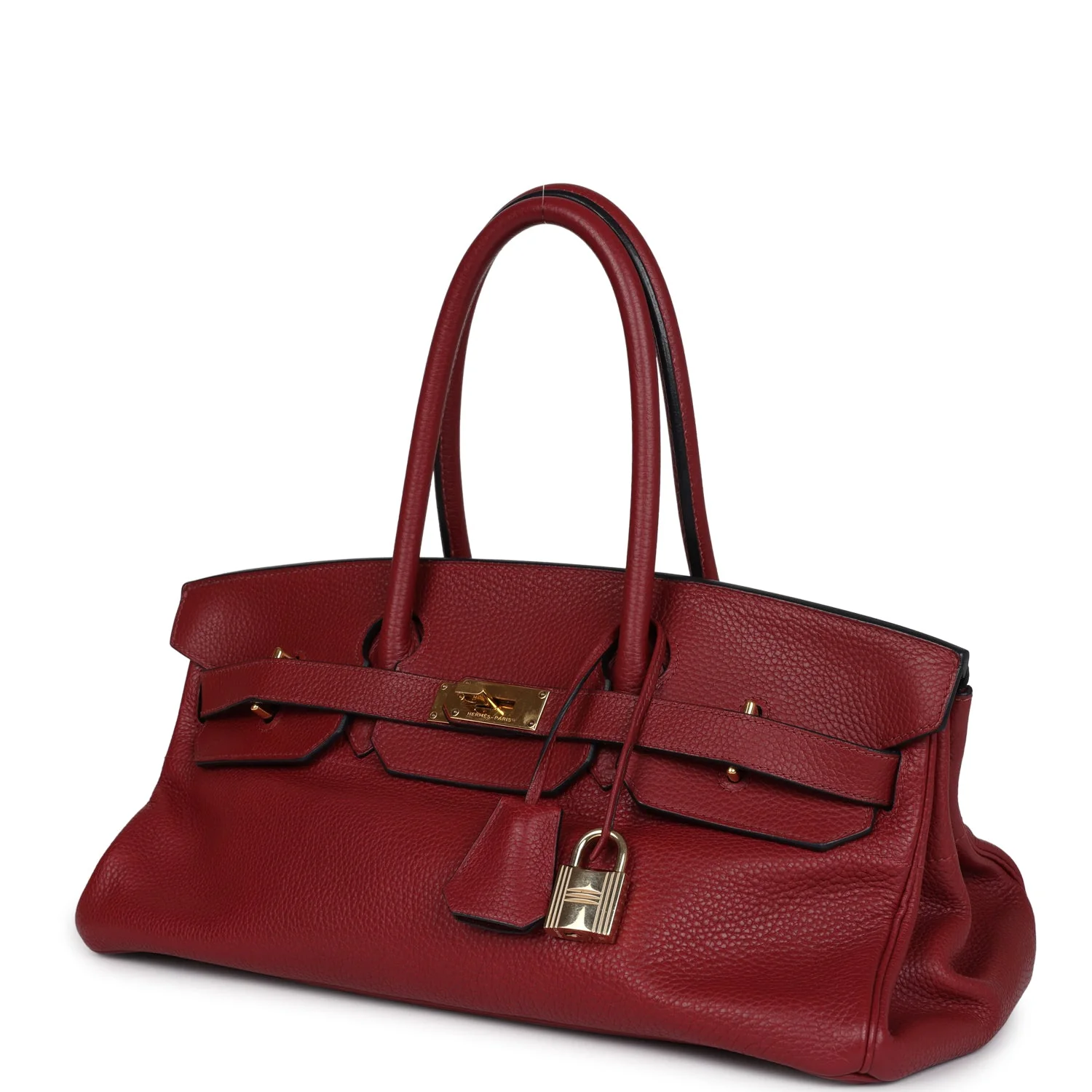 Replicate Hermes Shoulder Birkin 42 JPG Rouge H Clemence Gold Hardware(1:1 replica)