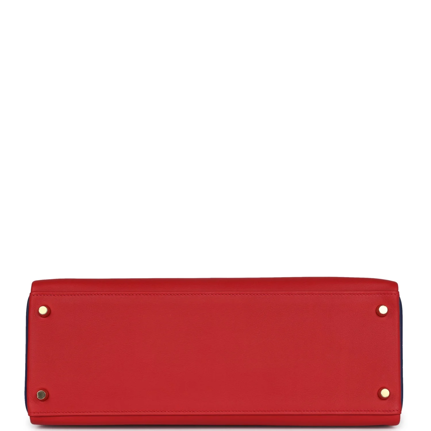 Replicate Hermes Special Order (HSS) Kelly Retourne 35 Vermillon and Bleu Saphir Swift Permabrass Hardware(1:1 replica)