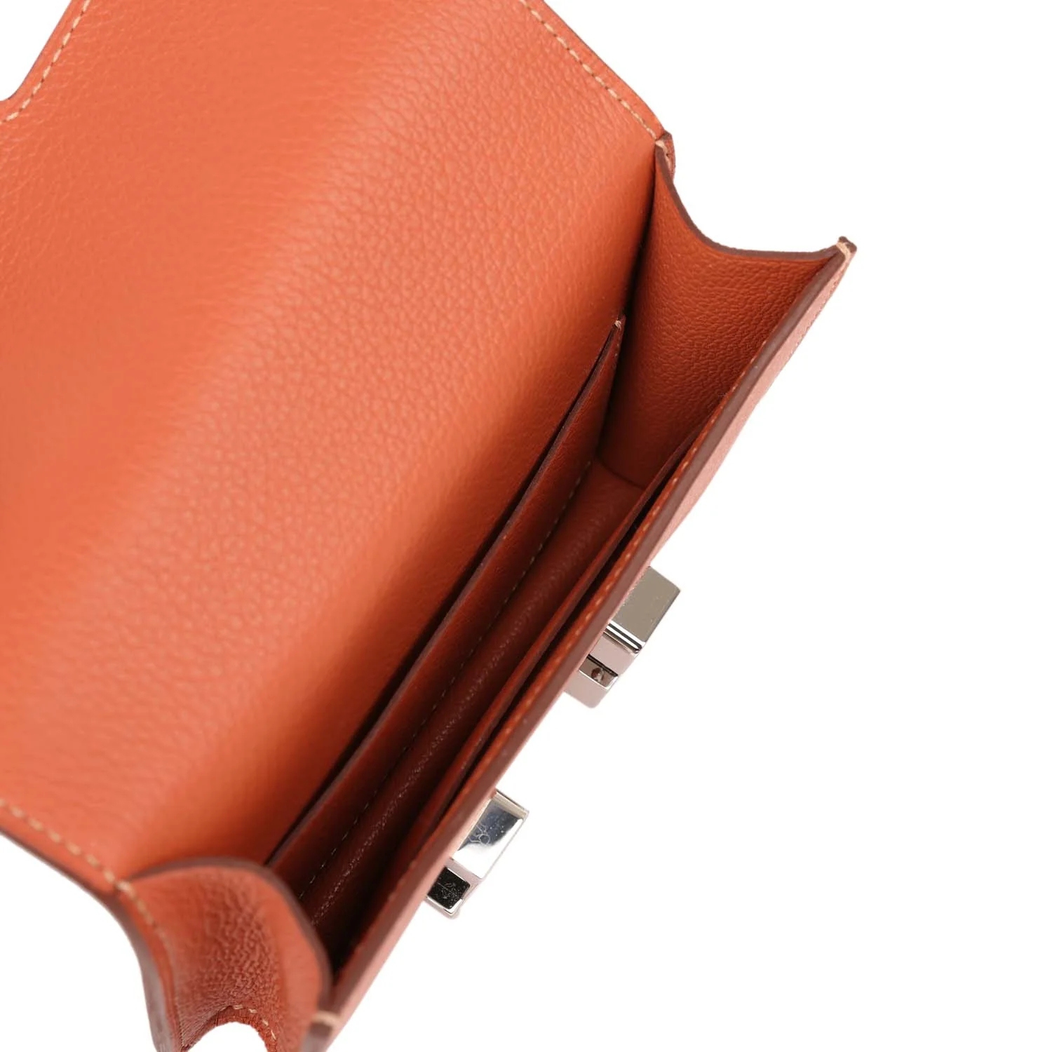 Replicate Hermes Constance Slim Wallet Brique Evercolor Palladium Hardware(1:1 replica)