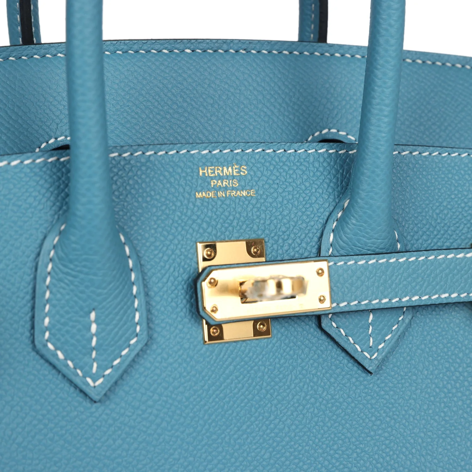 Replicate Hermes Birkin Sellier 25 Blue Jean Epsom Gold Hardware(1:1 replica)