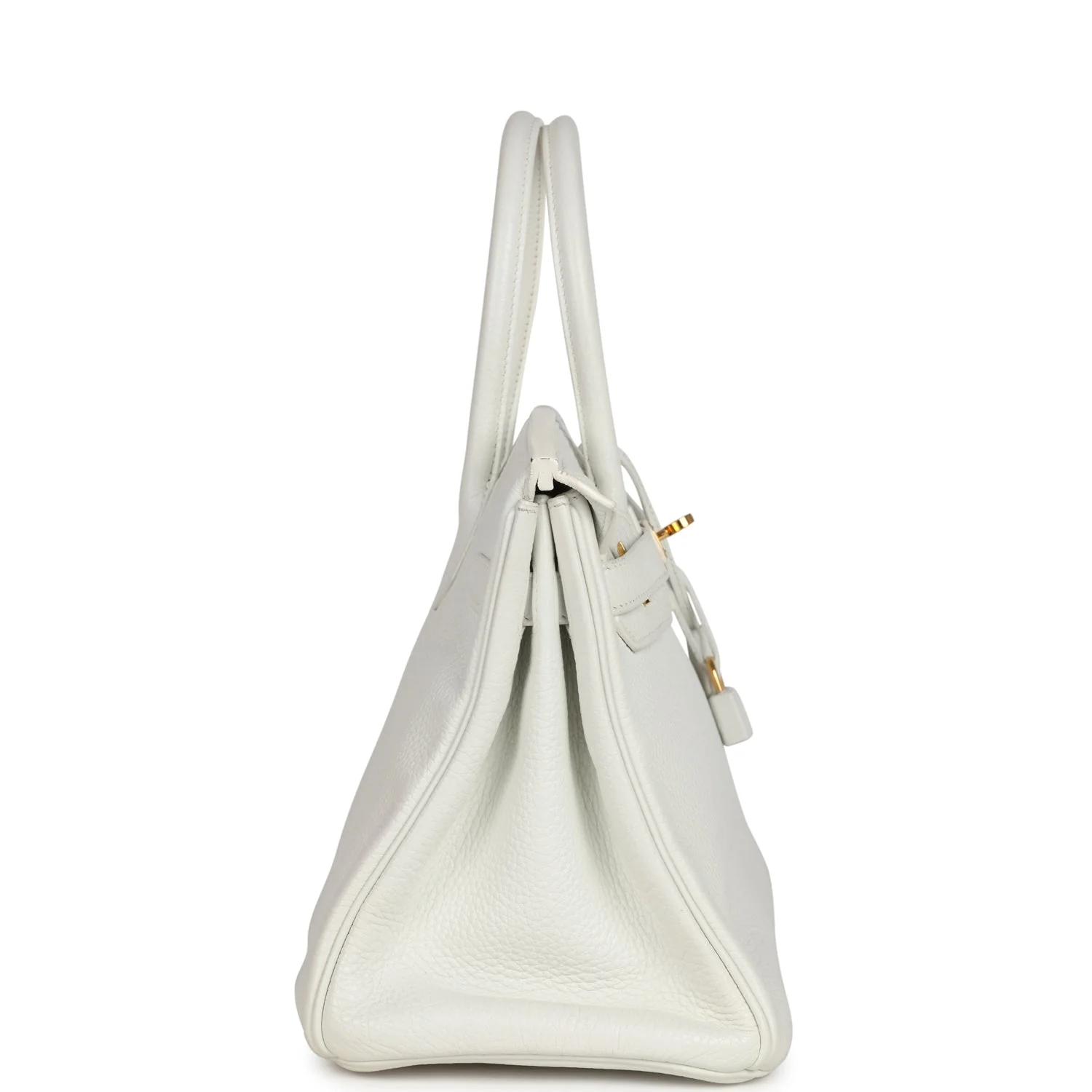 Replicate Hermes Birkin 30 White Clemence Gold Hardware(1:1 replica)