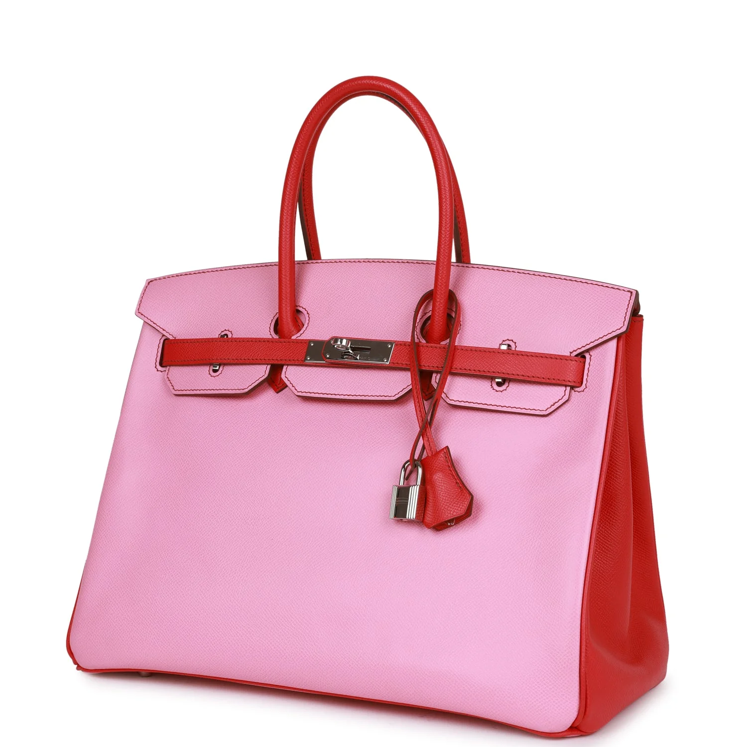 Replicate Hermes Special Order (HSS) Birkin 35 Bubblegum and Bougainvillea Epsom Palladium Hardware(1:1 replica)