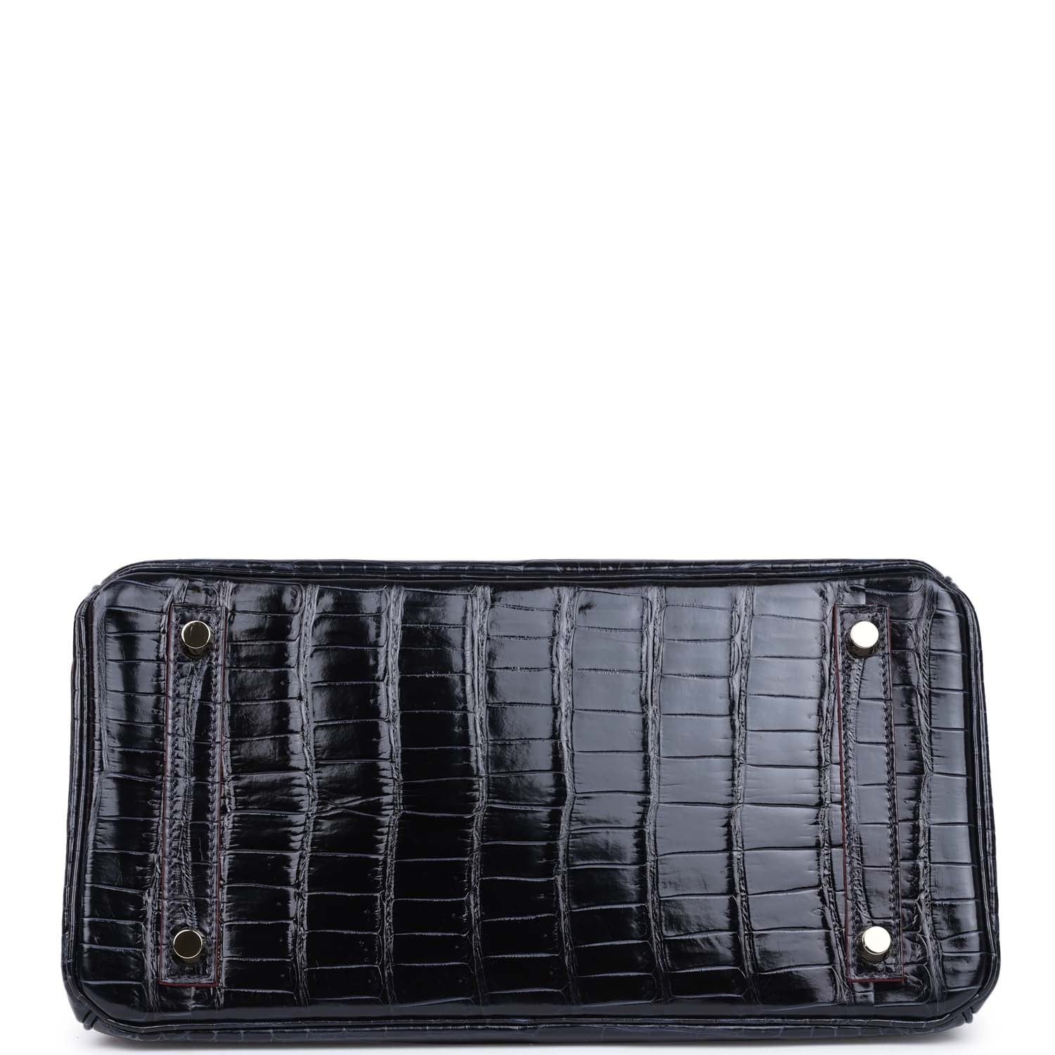 Replicate Hermes Birkin 30 Bleu Marine and Rouge H Contour Shiny Porosus Crocodile Gold Hardware(1:1 replica)