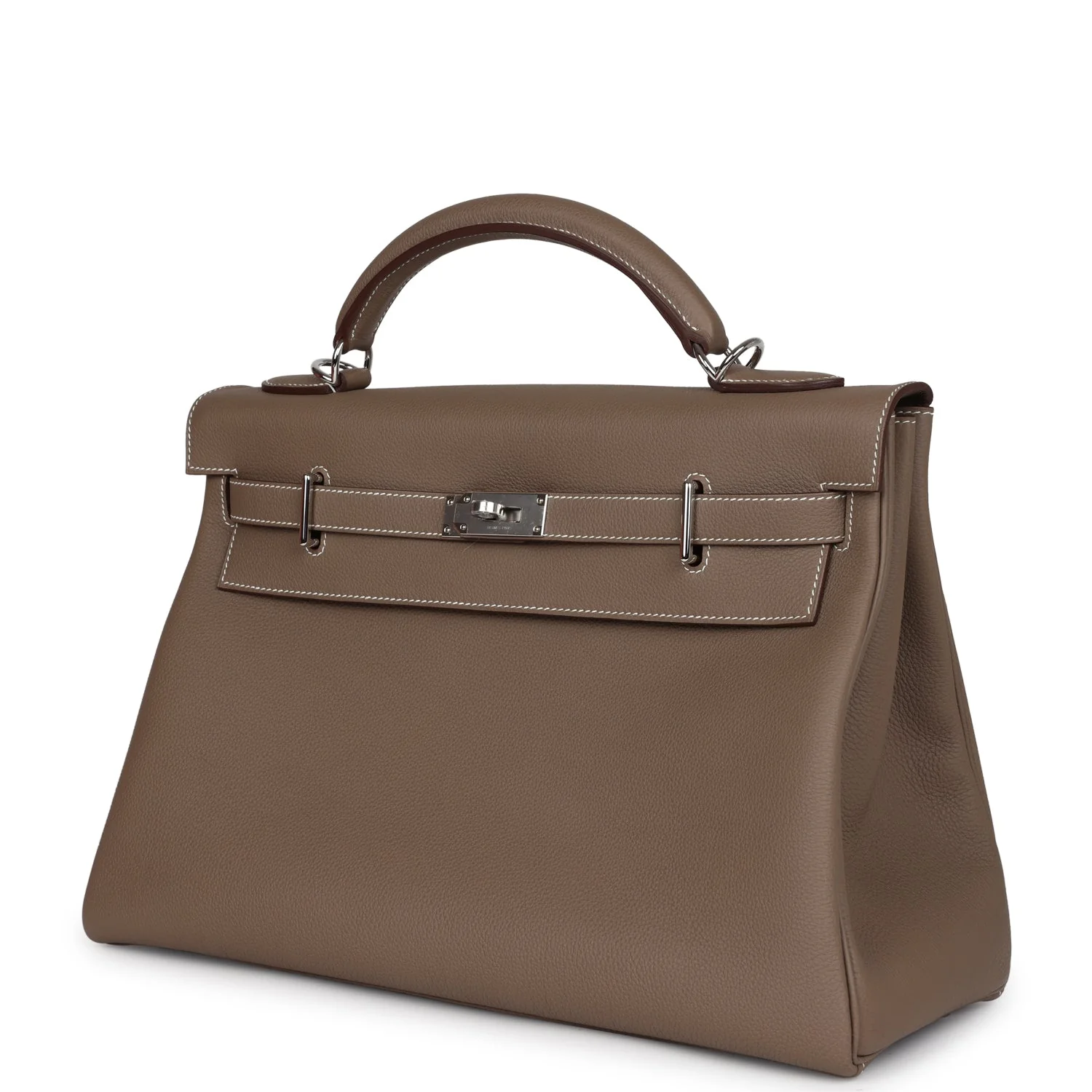 Replicate Hermes Kelly 42 Maxi Etoupe Togo Palladium Hardware(1:1 replica)