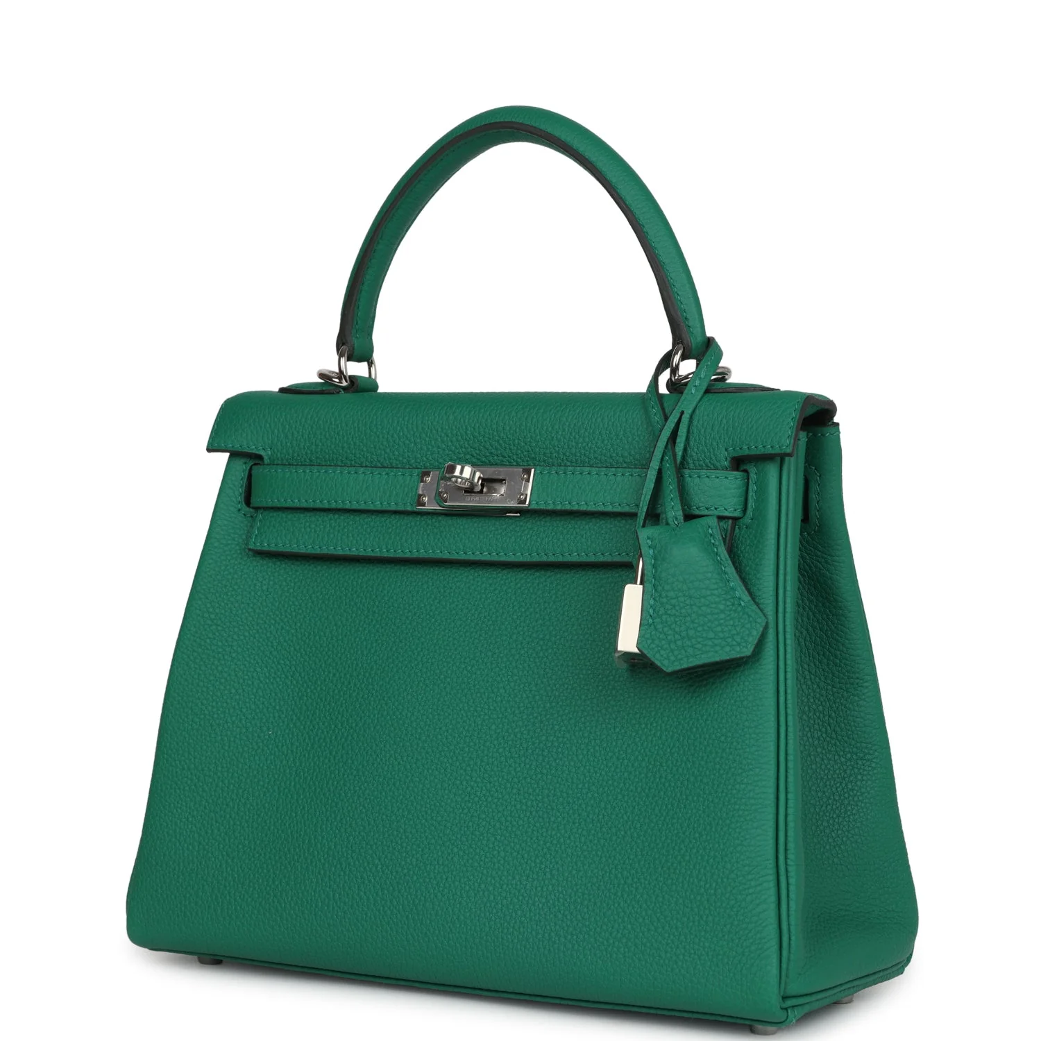 Replicate Hermes Kelly Retourne 25 Vert Vertigo Togo Palladium Hardware(1:1 replica)