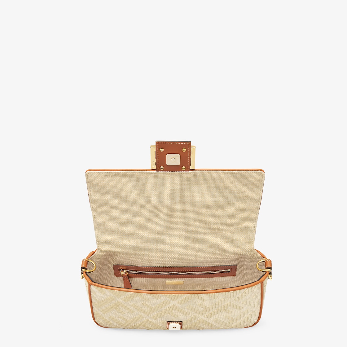 Replicate Baguette Natural Straw Bag With FF Embroidery(1:1 replica)