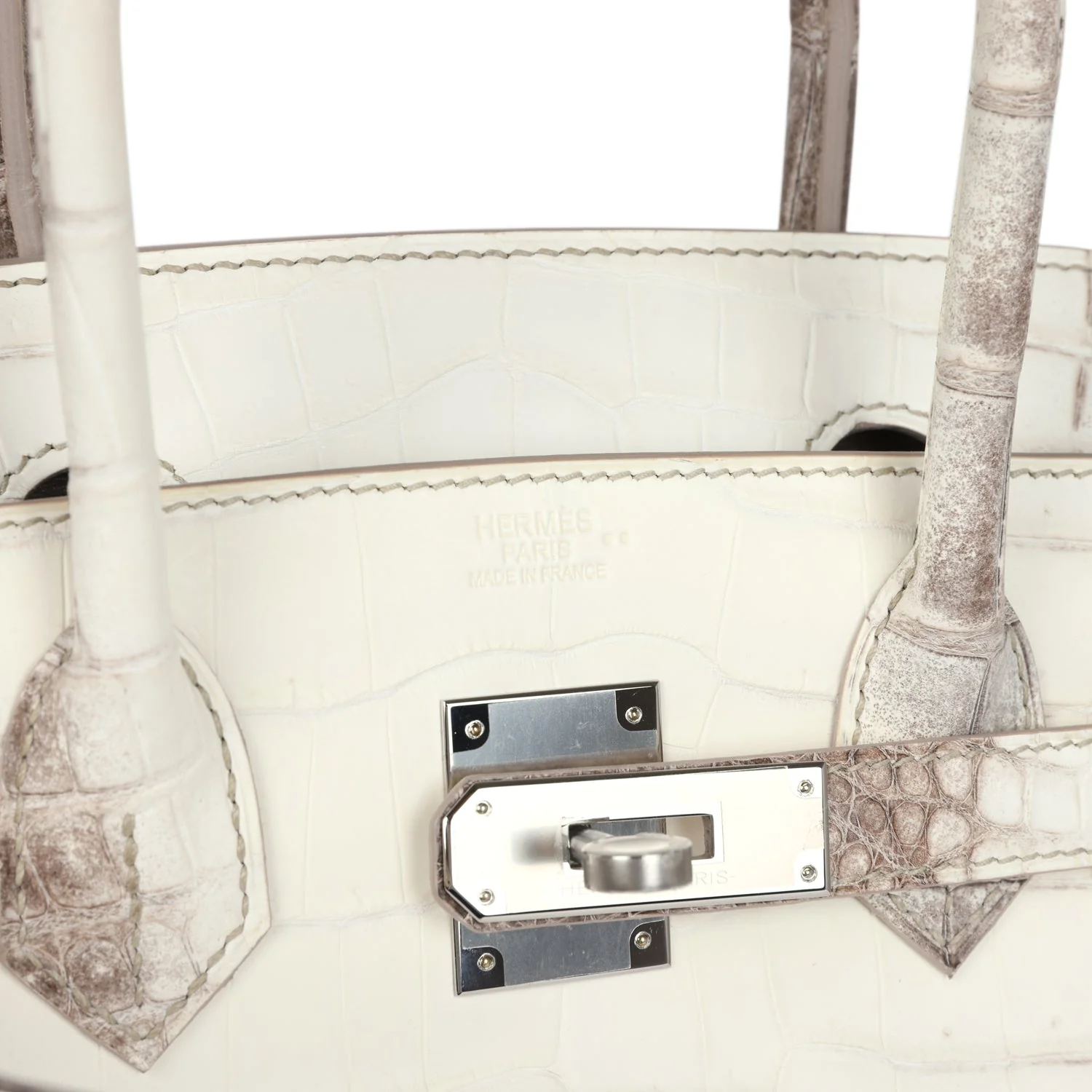 Replicate Hermes Birkin 30 Himalaya Niloticus Crocodile Palladium Hardware(1:1 replica)