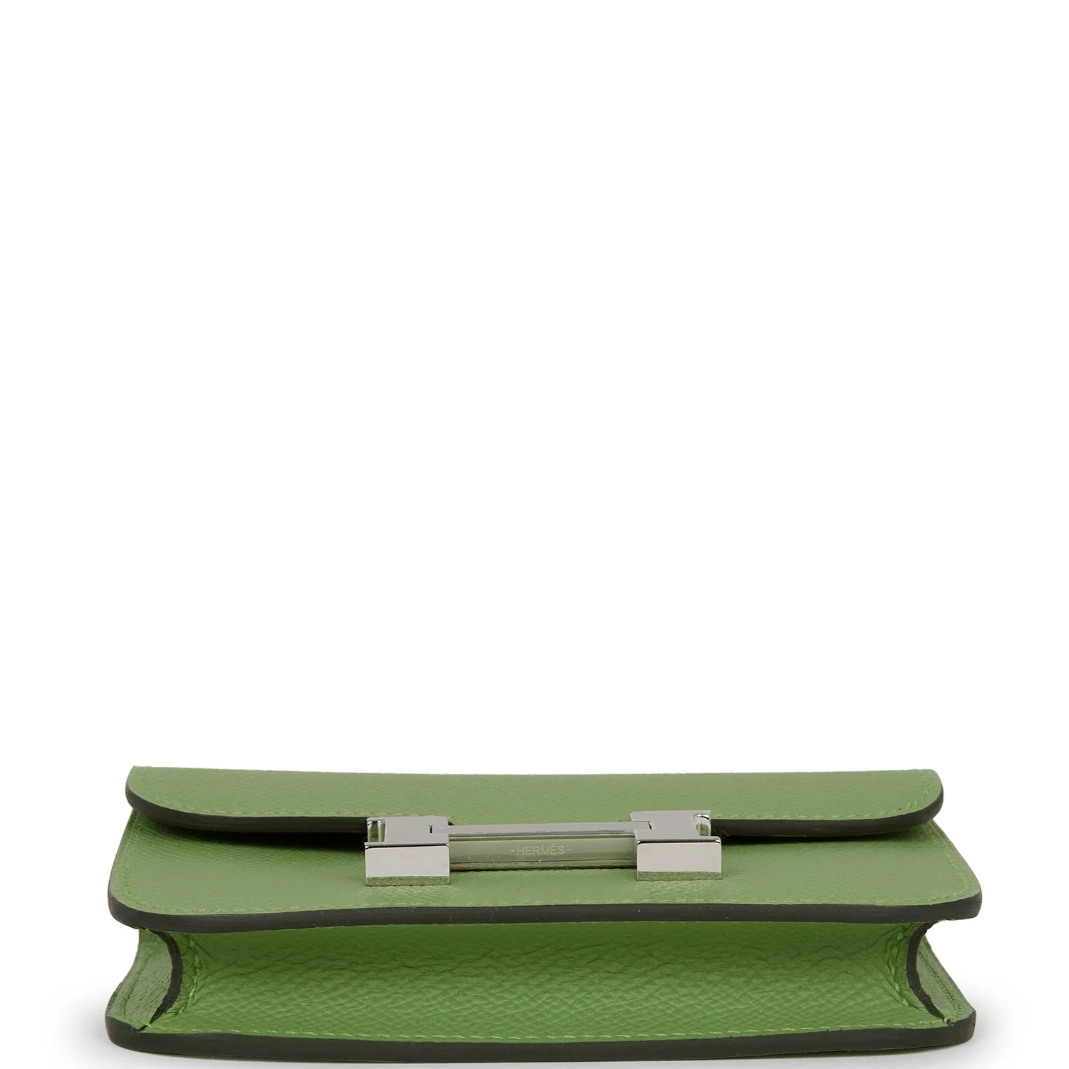 Replicate Hermes Constance Slim Wallet Vert Criquet Epsom Palladium Hardware(1:1 replica)