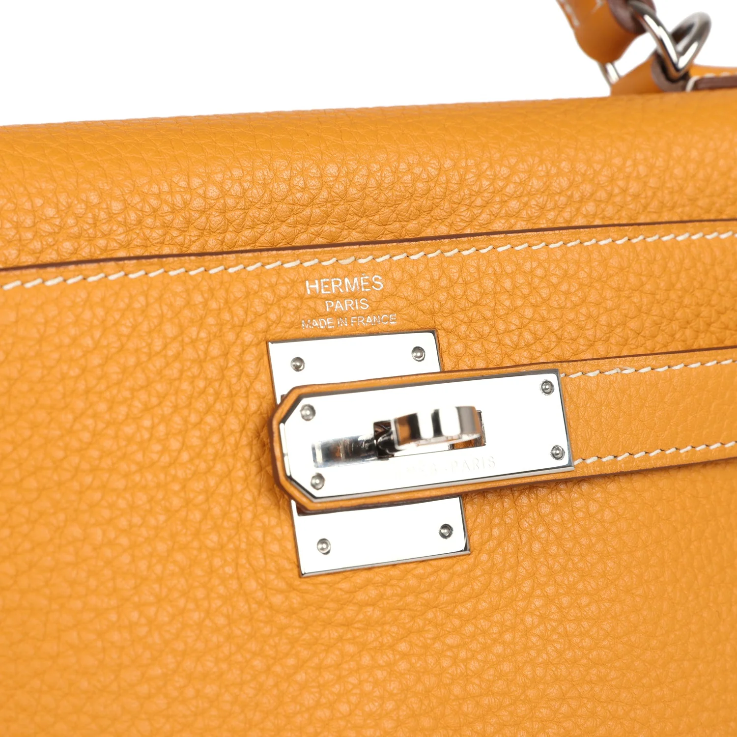 Replicate Hermes Kelly Retourne 28 Moutarde Clemence Palladium Hardware(1:1 replica)