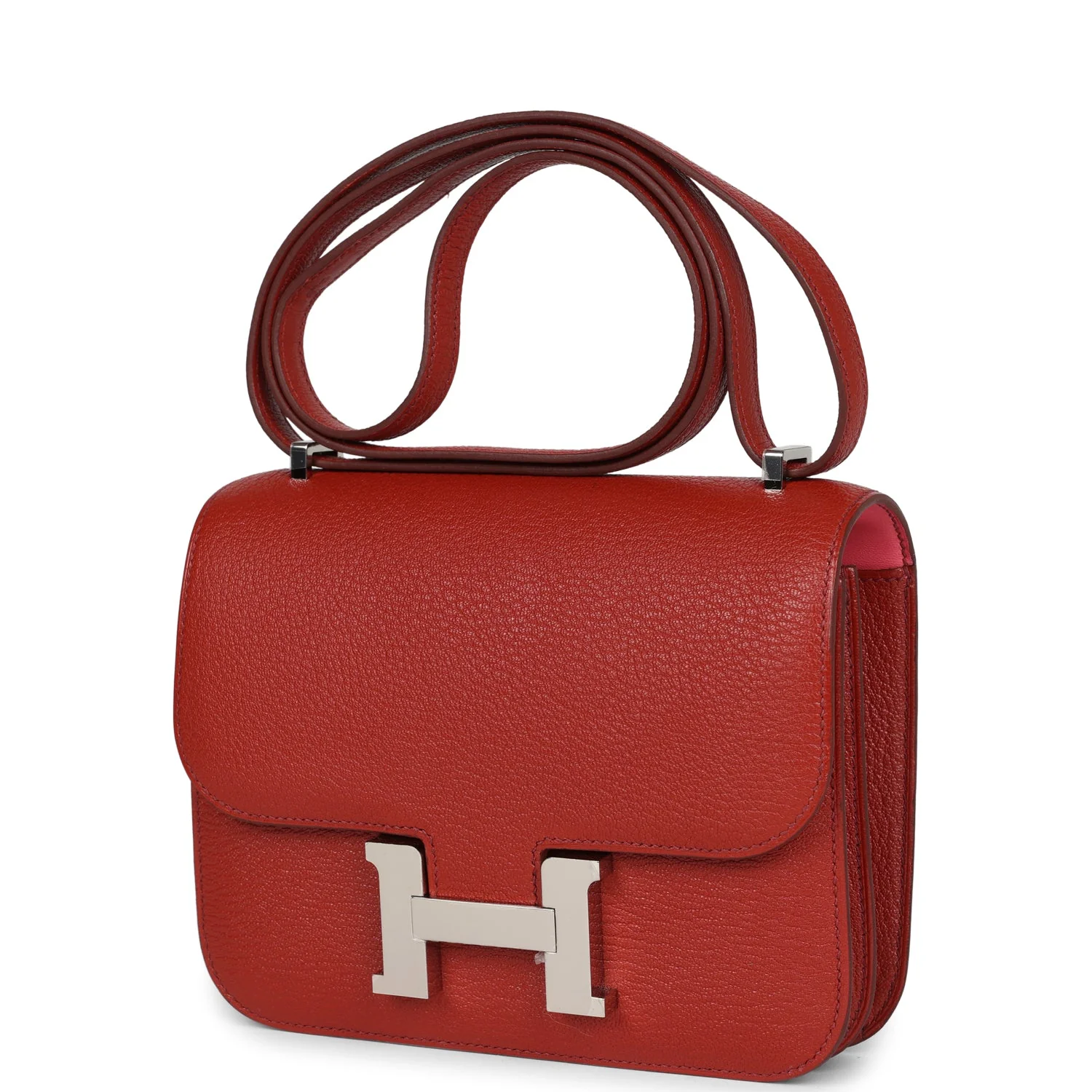 Replicate Hermes Constance 18 Brique Verso Chevre Mysore Palladium Hardware(1:1 replica)