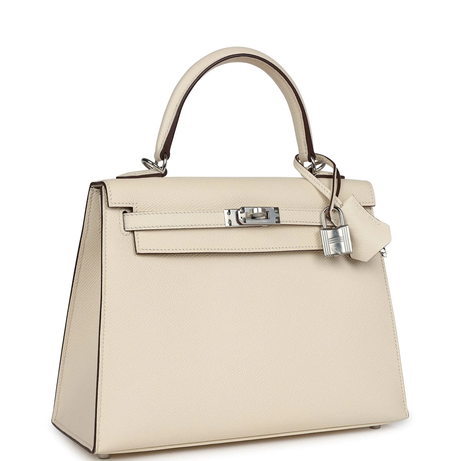 Replicate Hermes Kelly Sellier 25 Nata Verso Epsom Palladium Hardware(1:1 replica)