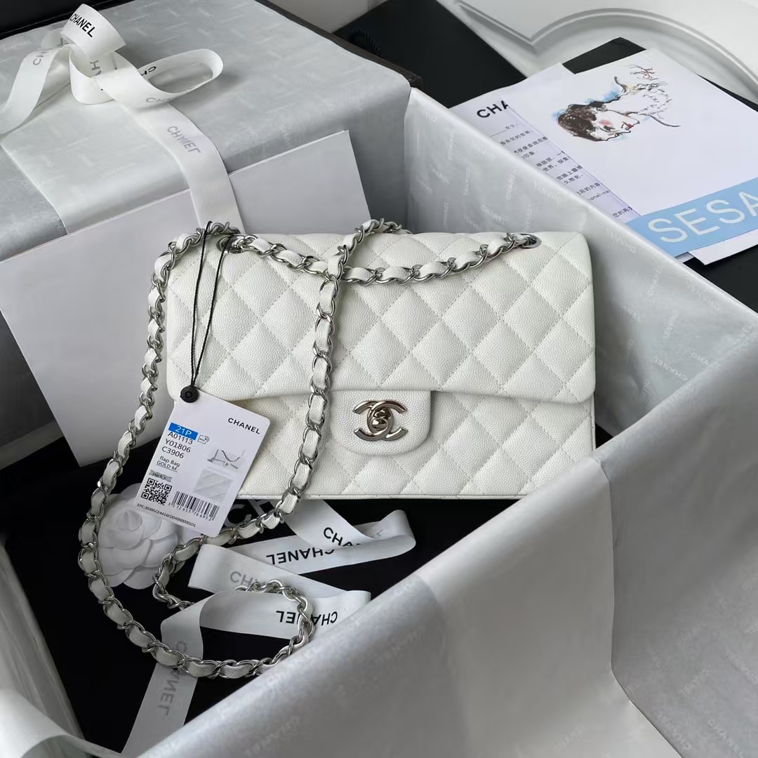 Replicate Chanel Small Classic Handbag Caviar Silver Hardware(1:1 replica)