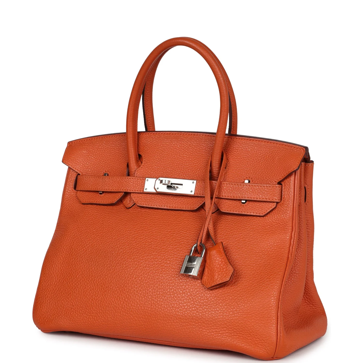 Replicate Hermes Birkin 30 Orange Togo Palladium Hardware(1:1 replica)