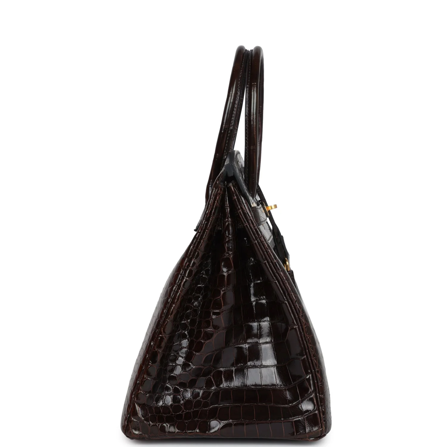 Replicate Hermes Birkin 35 Cocaon Shiny Porosus Crocodile Gold Hardware(1:1 replica)