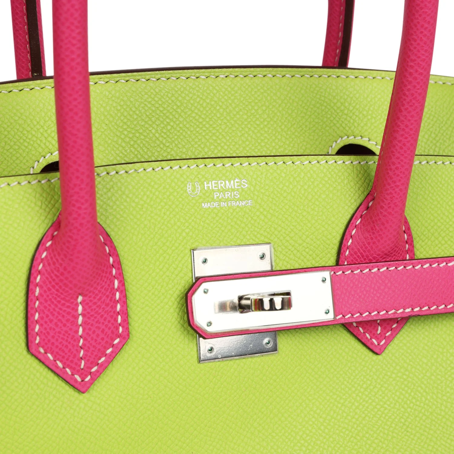 Replicate Hermes Special Order (HSS) Birkin 30 Kiwi and Rose Tyrien Epsom Palladium Hardware(1:1 replica)