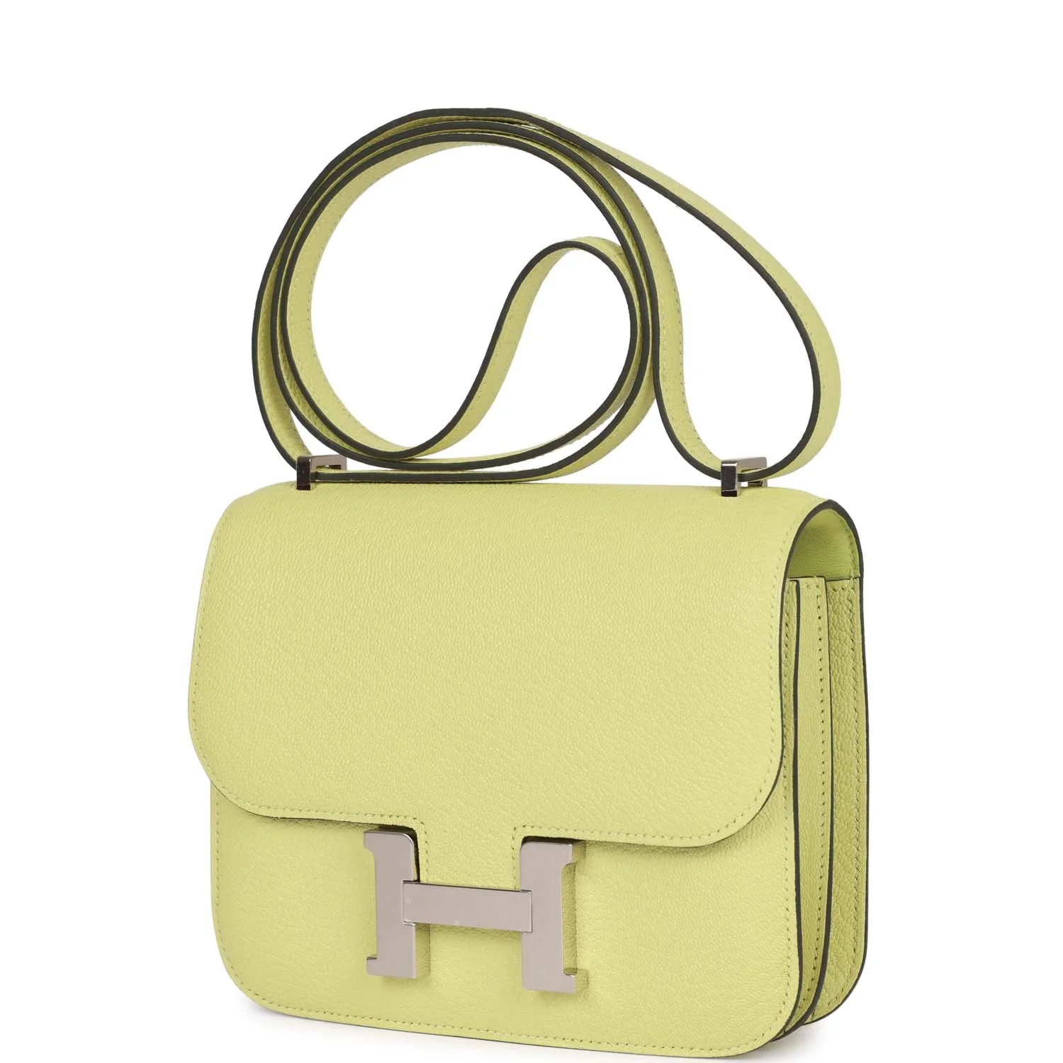 Replicate Hermes Constance 18 Jaune Bourgeon Chevre Palladium Hardware(1:1 replica)