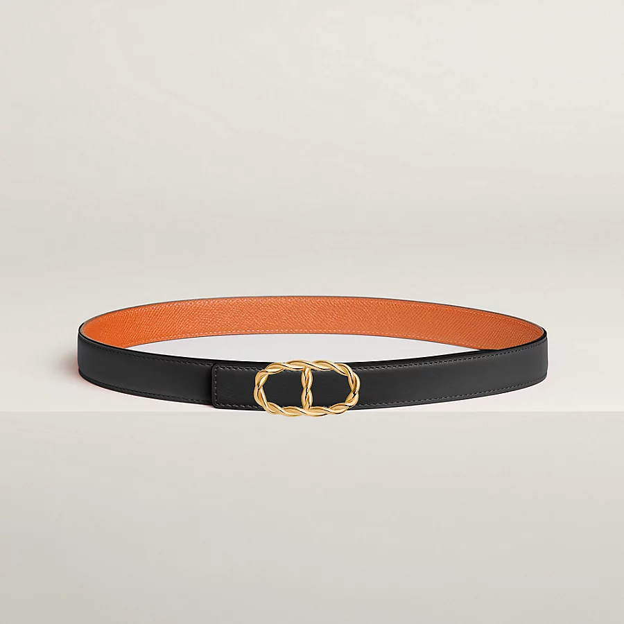 Replicate Maillon Torsade belt buckle   Reversible leather strap 24 mm(1:1 replica)