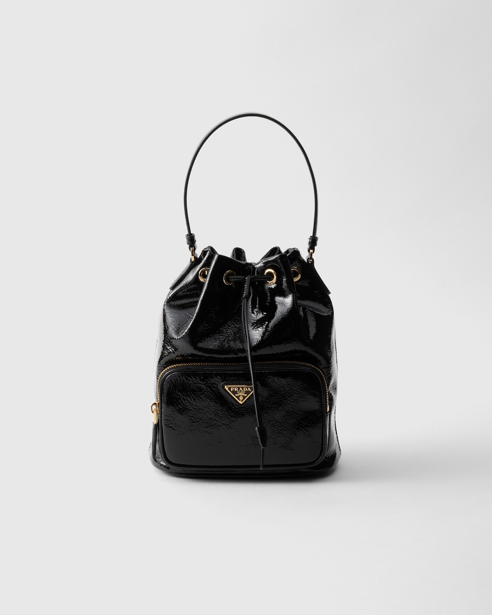 Replicate Prada Duet Naplak Patent Leather Bucket Bag(1:1 replica)