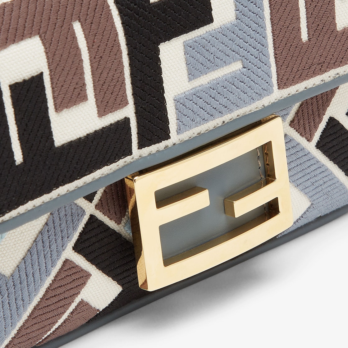 Replicate Baguette Mini Canvas Bag With Multicolor FF Embroidery(1:1 replica)