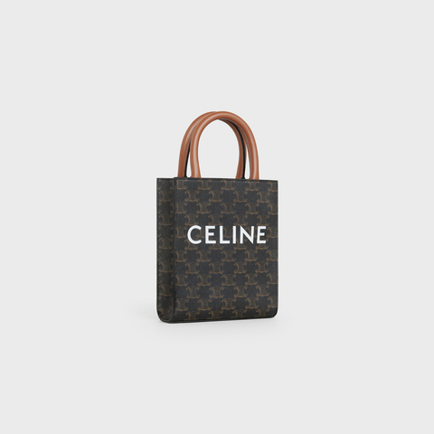 Replicate MINI VERTICAL CABAS IN TRIOMPHE CANVAS AND CALFSKIN WITH CELINE PRINT TAN(1:1 replica)