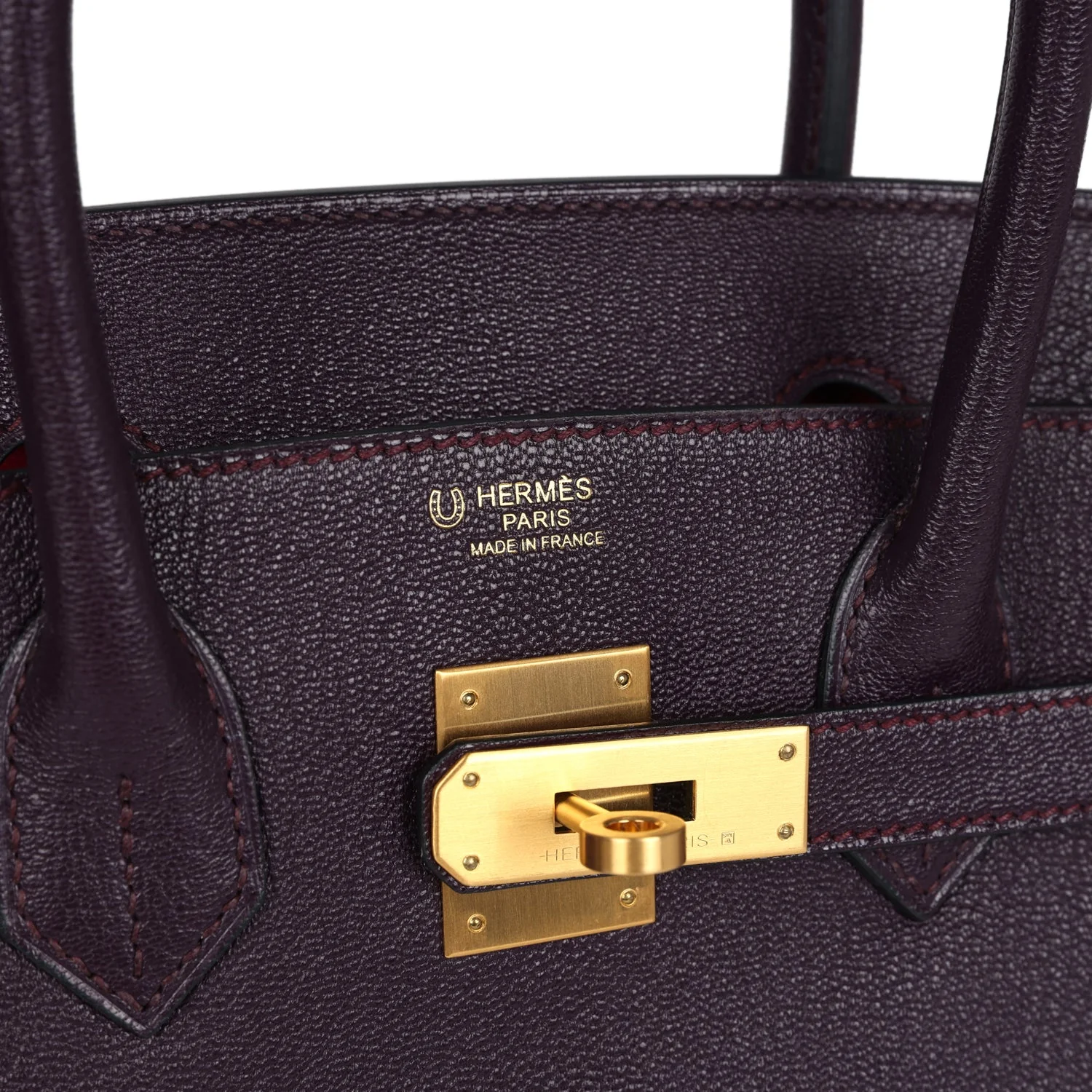 Replicate Hermes Special Order (HSS) Birkin 30 Raisin Verso Chevre Brushed Gold Hardware(1:1 replica)