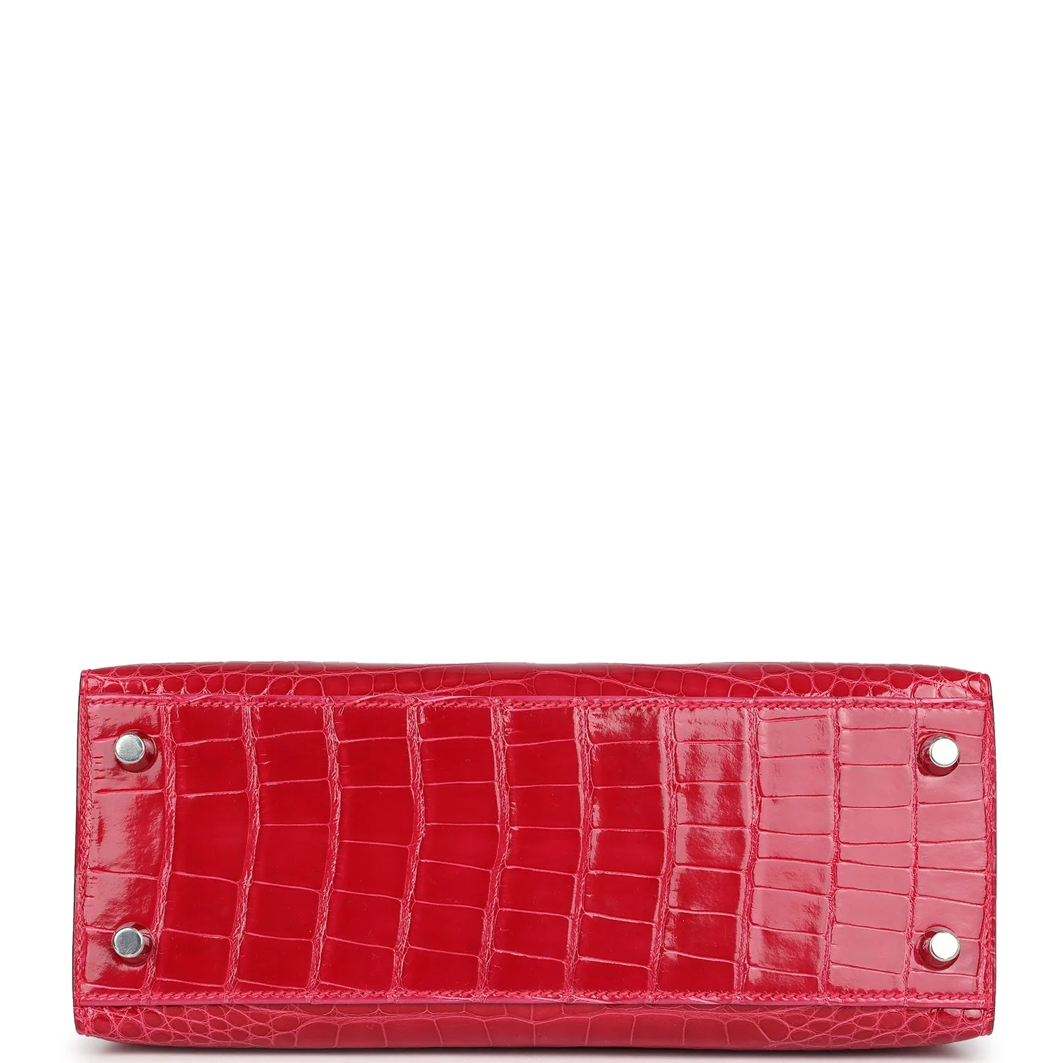 Replicate Hermes Kelly Sellier 25 Rose Extreme Shiny Alligator Palladium Hardware(1:1 replica)