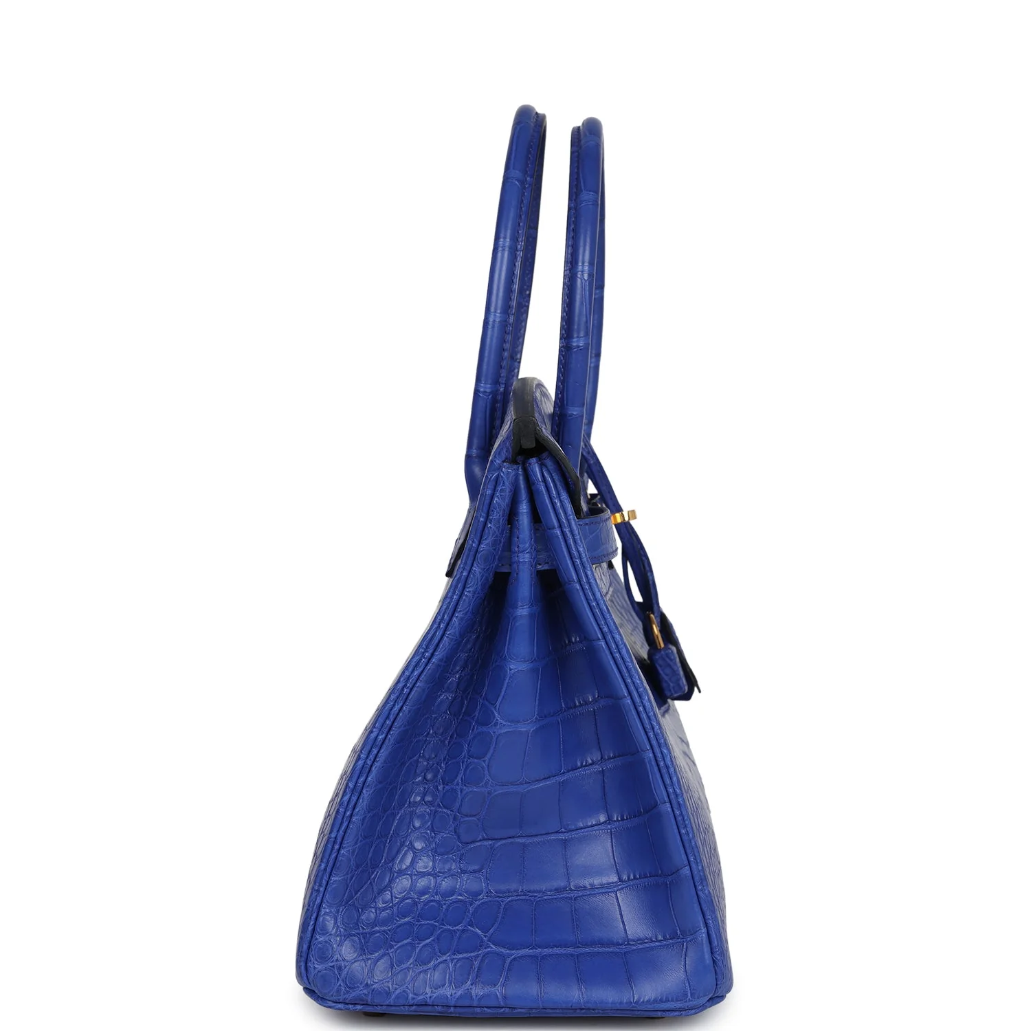 Replicate Hermes Birkin 30 Bleu Electric Matte Alligator Gold Hardware(1:1 replica)