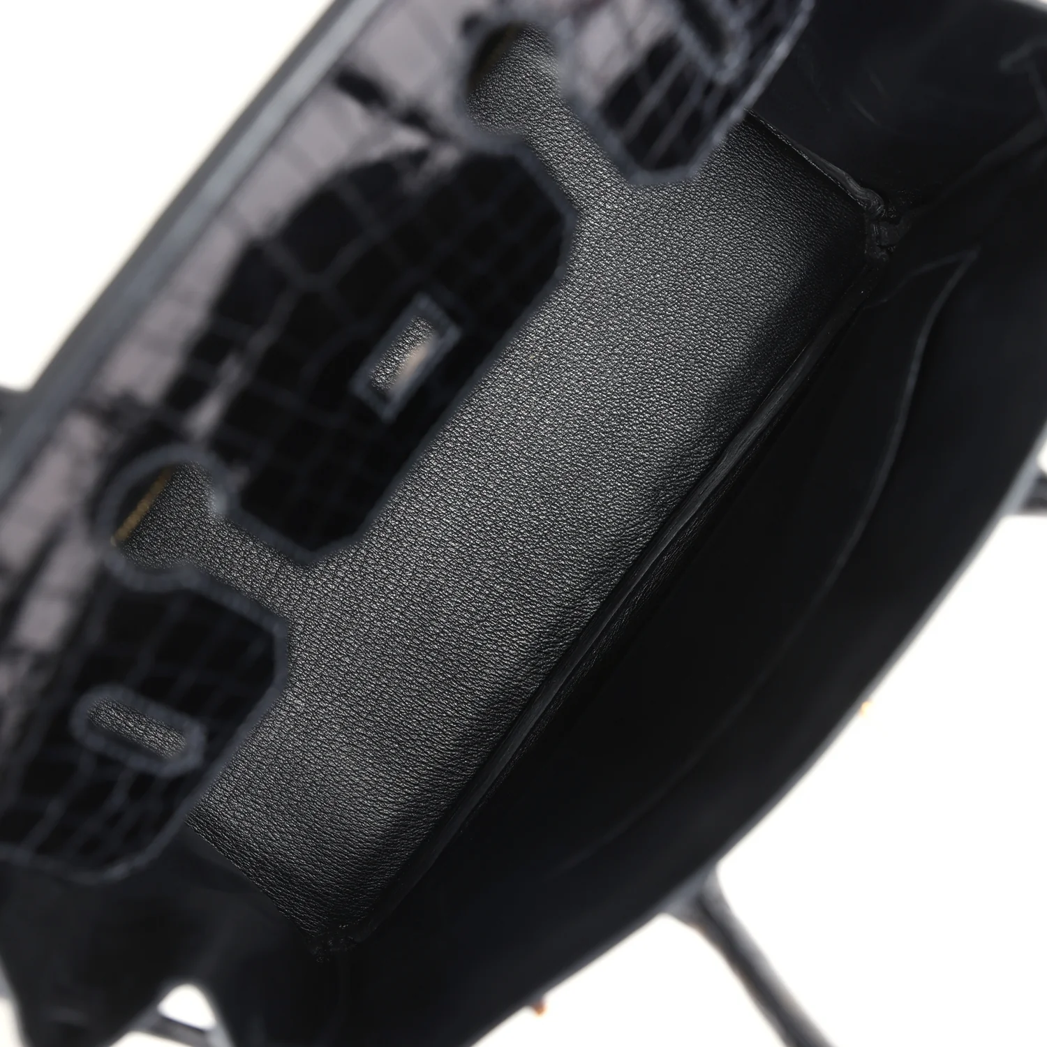 Replicate Hermes Birkin 30 Black Shiny Crocodile Niloticus Gold Hardware(1:1 replica)