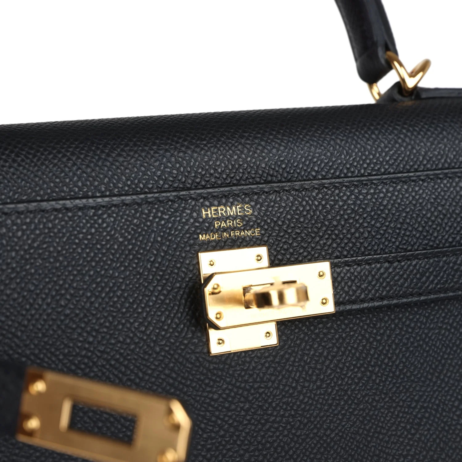 Replicate Hermes Kelly Sellier 25 Black Epsom Gold Hardware(1:1 replica)