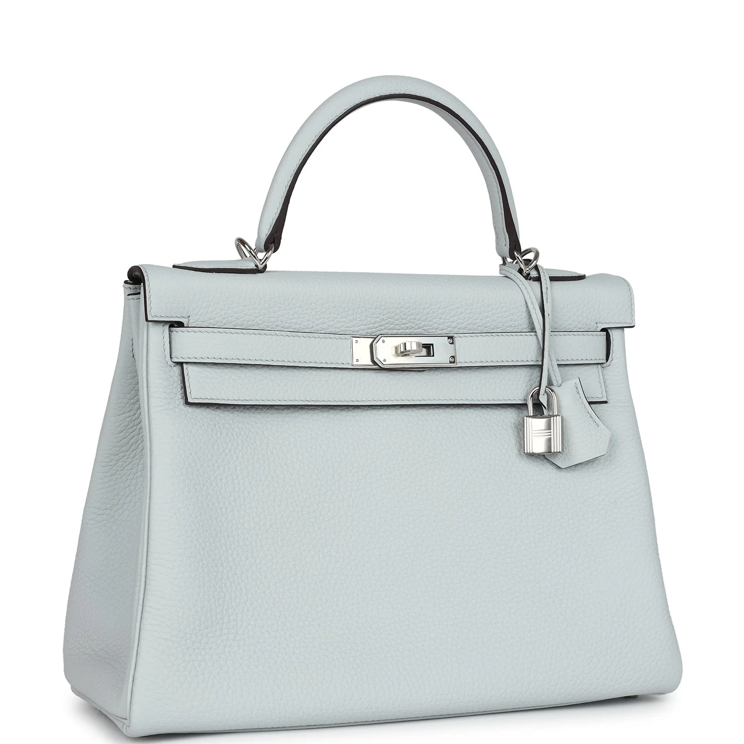 Replicate Hermes Kelly Retourne 32 Bleu Pale Clemence Palladium Hardware(1:1 replica)